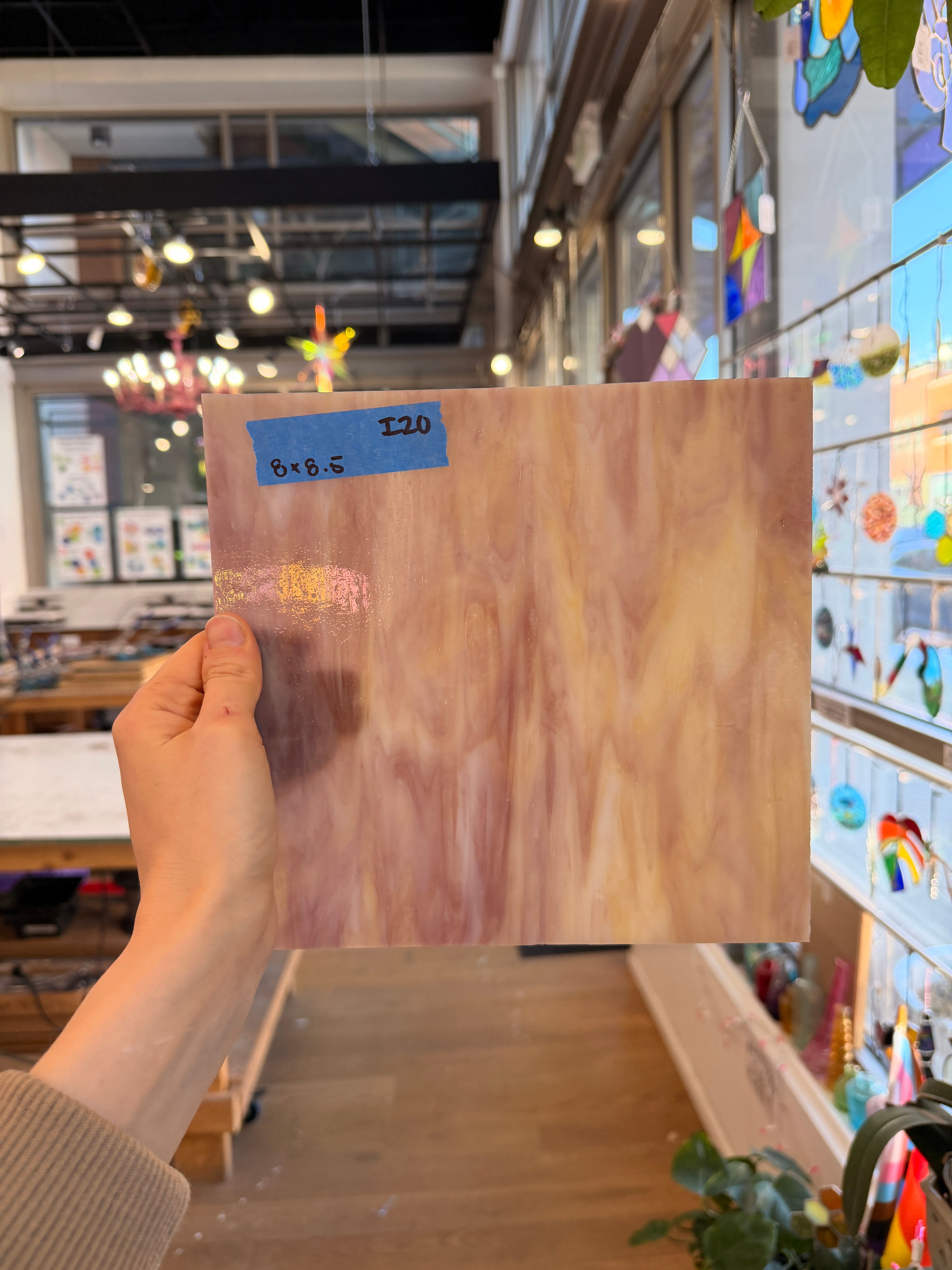 Purple Amber Mixed Kokomo Sheet Glass Colorado Glassworks 8x8.5in (KO-17318445)