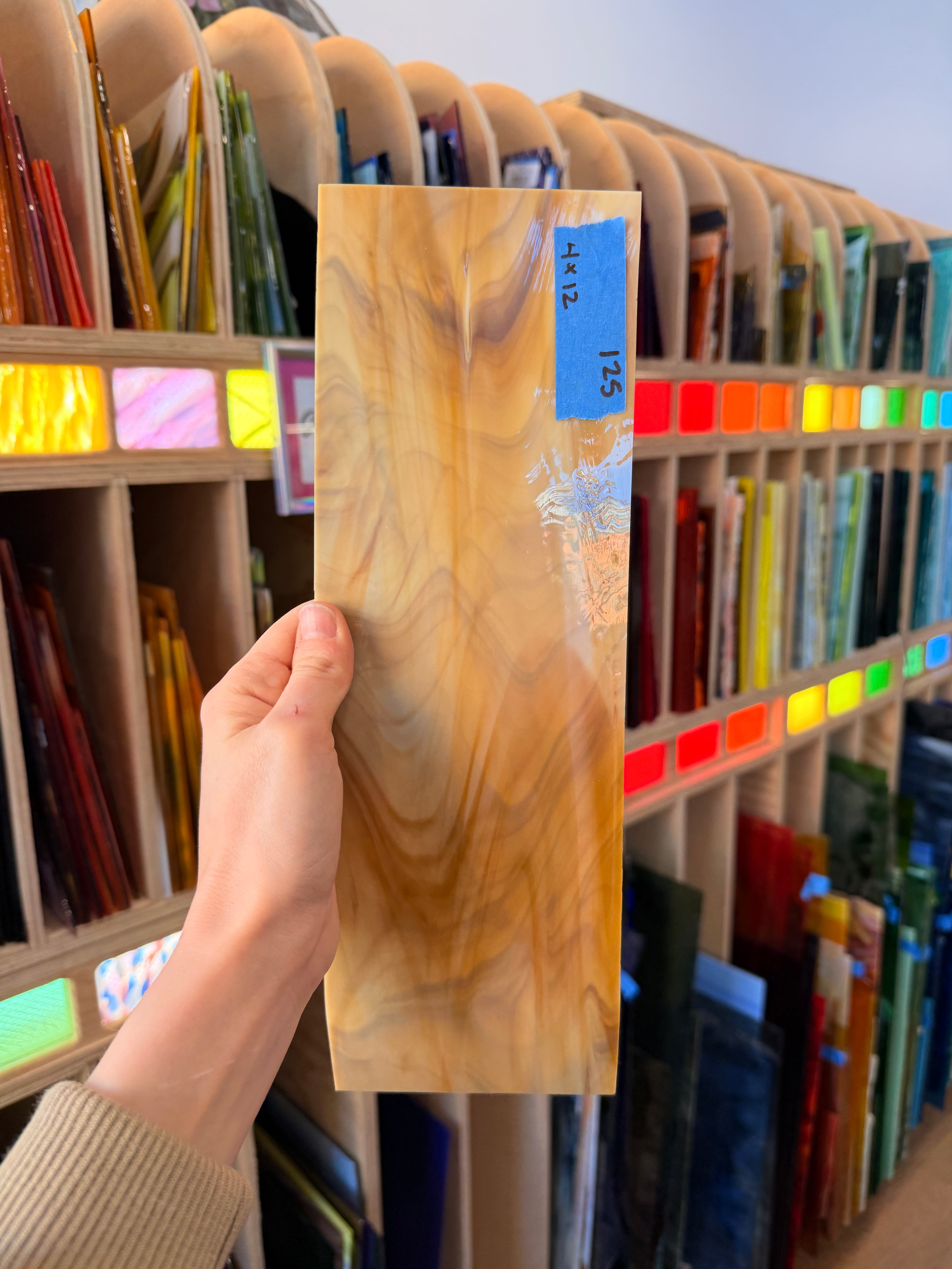 Brown Mixed Wispy Vintage Spectrum Sheet Glass Colorado Glassworks