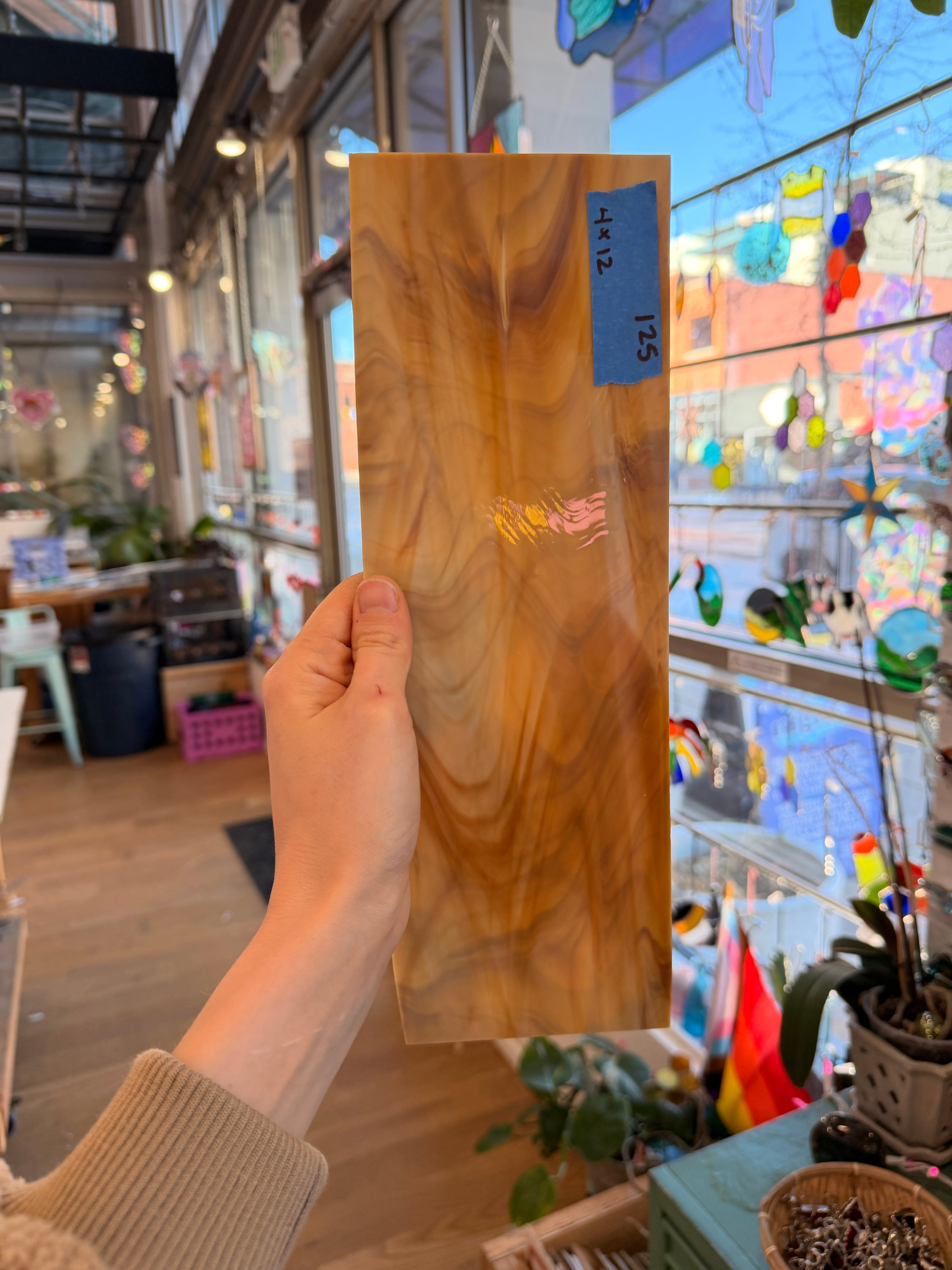 Brown Mixed Wispy Vintage Spectrum Sheet Glass Colorado Glassworks