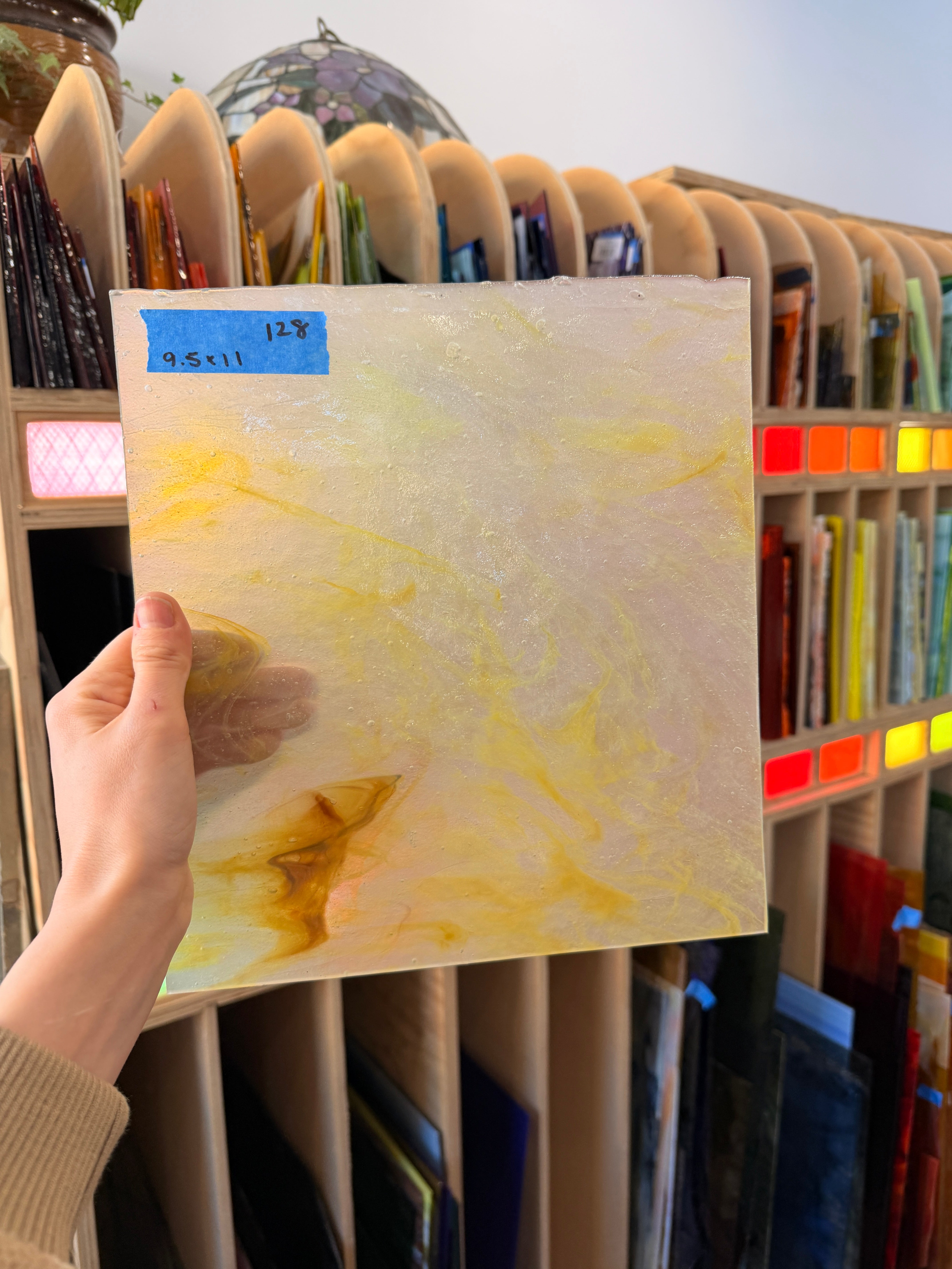 Autumn Gold/ Yellow Gold Stipple Youghiogheny Sheet Glass Youghiogheny 9.5x11in (YG-02320429)