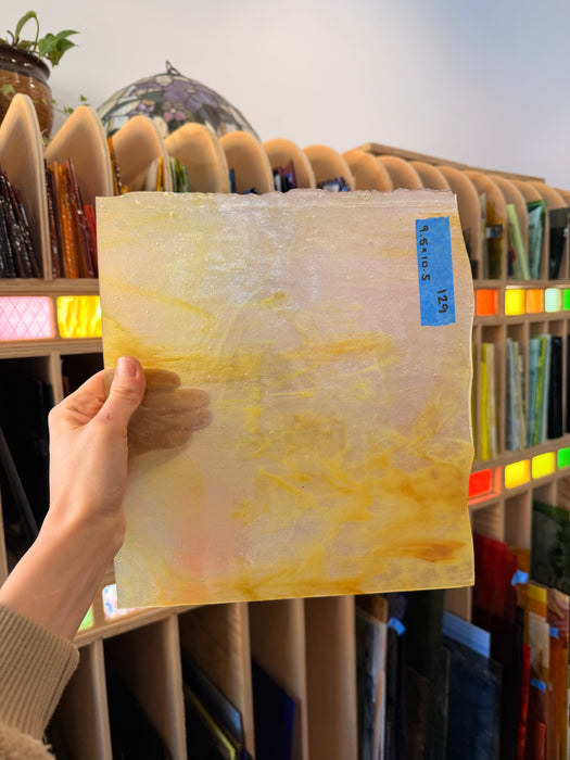 Autumn Gold/ Yellow Gold Stipple Youghiogheny Sheet Glass Youghiogheny 9.5x10.5in (YG-02353197)