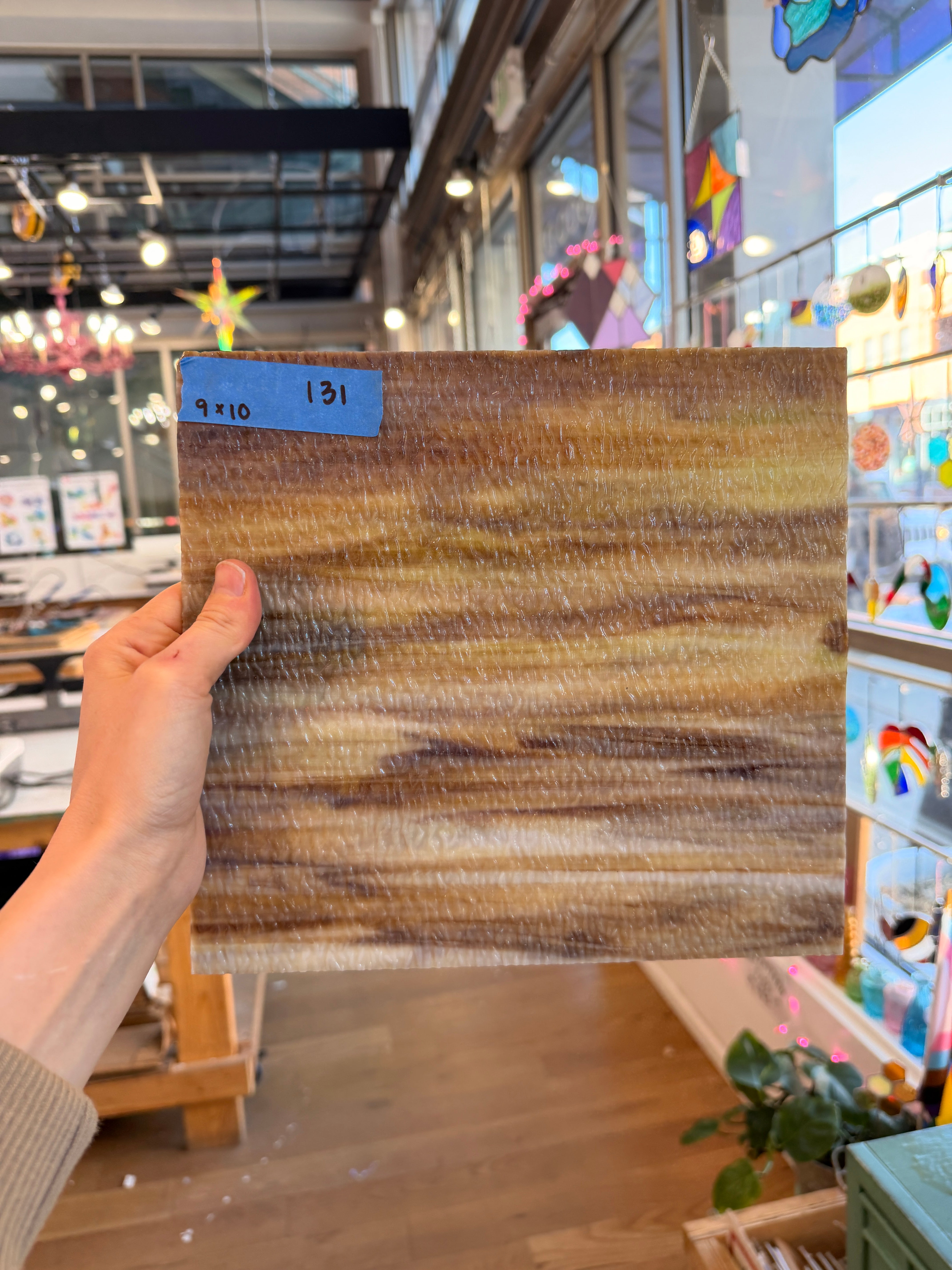 Brown Mixed Textured Wissmach Sheet Glass Colorado Glassworks