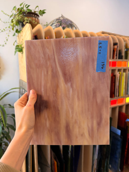 Purple Amber Mixed Kokomo Sheet Glass Colorado Glassworks 11x8.5in (KO-20791853)