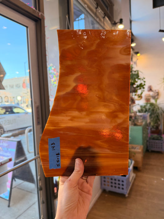 Medium Brown White Wispy Kokomo Sheet Glass Colorado Glassworks