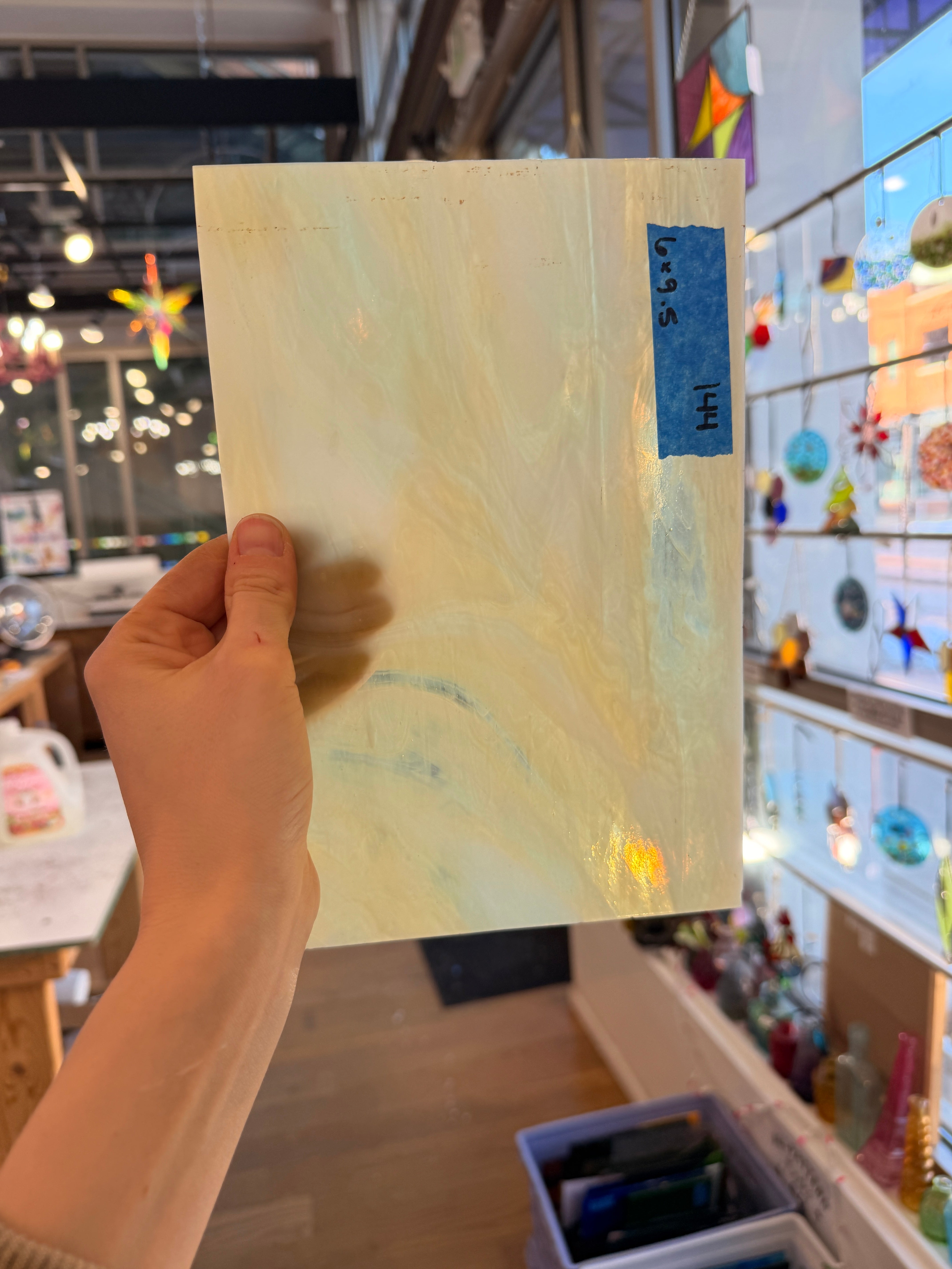 Wispy Tan Sea Green Kokomo Sheet Glass Armstrong