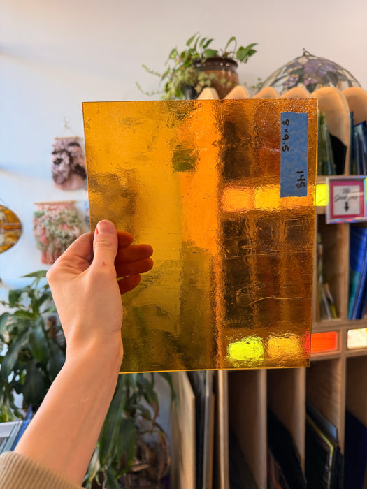 Transparent Amber Kokomo Sheet Glass Colorado Glassworks