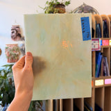 Wispy Tan Sea Green Kokomo Sheet Glass Armstrong 9.5x7.5in (KO-05295917)