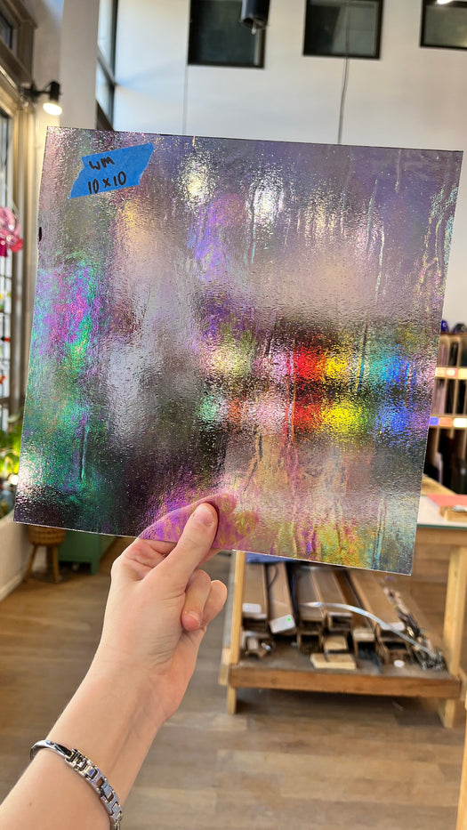 Iridescent Transparent Purple Wissmach Sheet Glass Colorado Glassworks