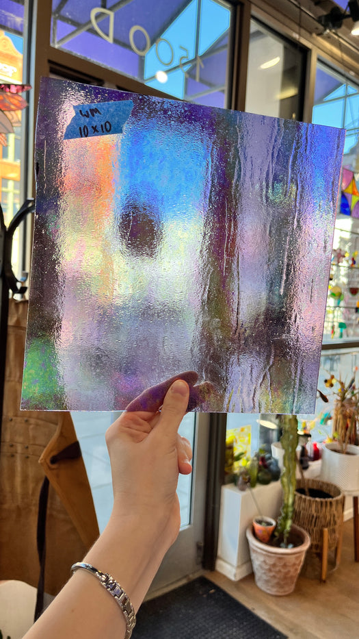 Iridescent Transparent Purple Wissmach Sheet Glass Colorado Glassworks