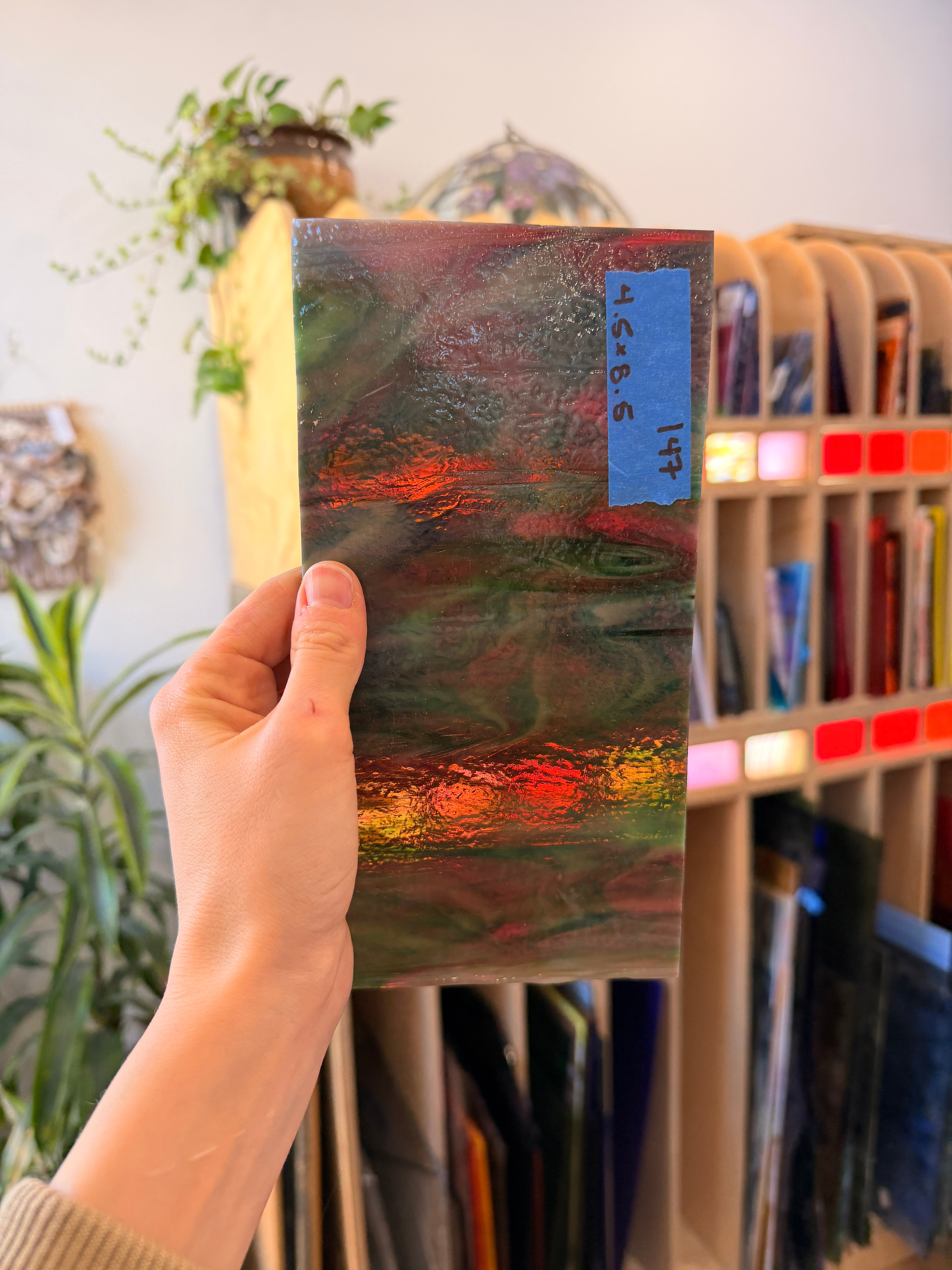 Pink Green Mixed Bullseye Fusible 90 COE Sheet Glass Colorado Glassworks