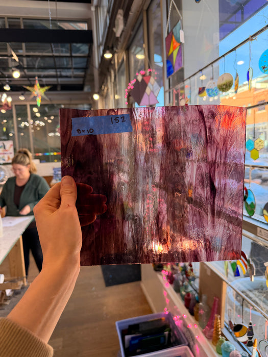 Purple Clear Wispy Kokomo Sheet Glass Kokomo