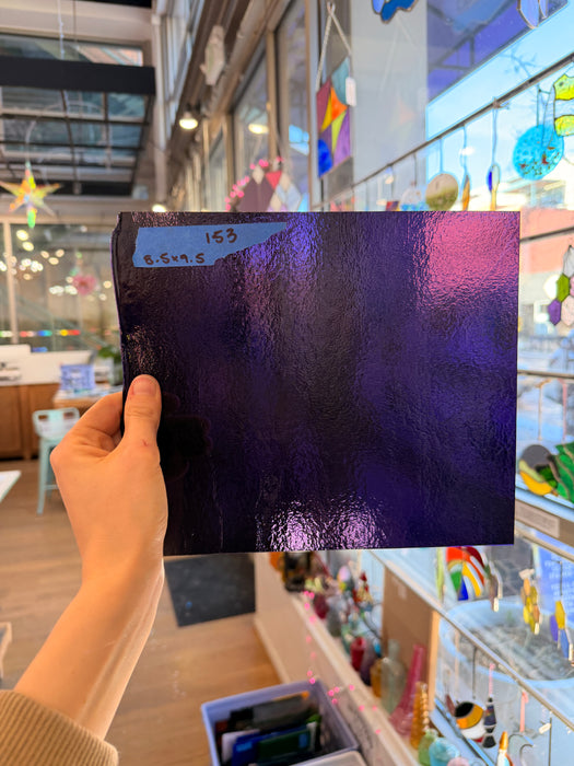 Vintage Bullseye Transparent Purple Sheet Glass Colorado Glassworks