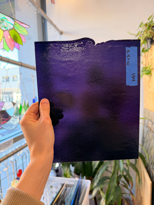 Vintage Bullseye Transparent Purple Sheet Glass Colorado Glassworks 10x8.5in (BE-55773741)