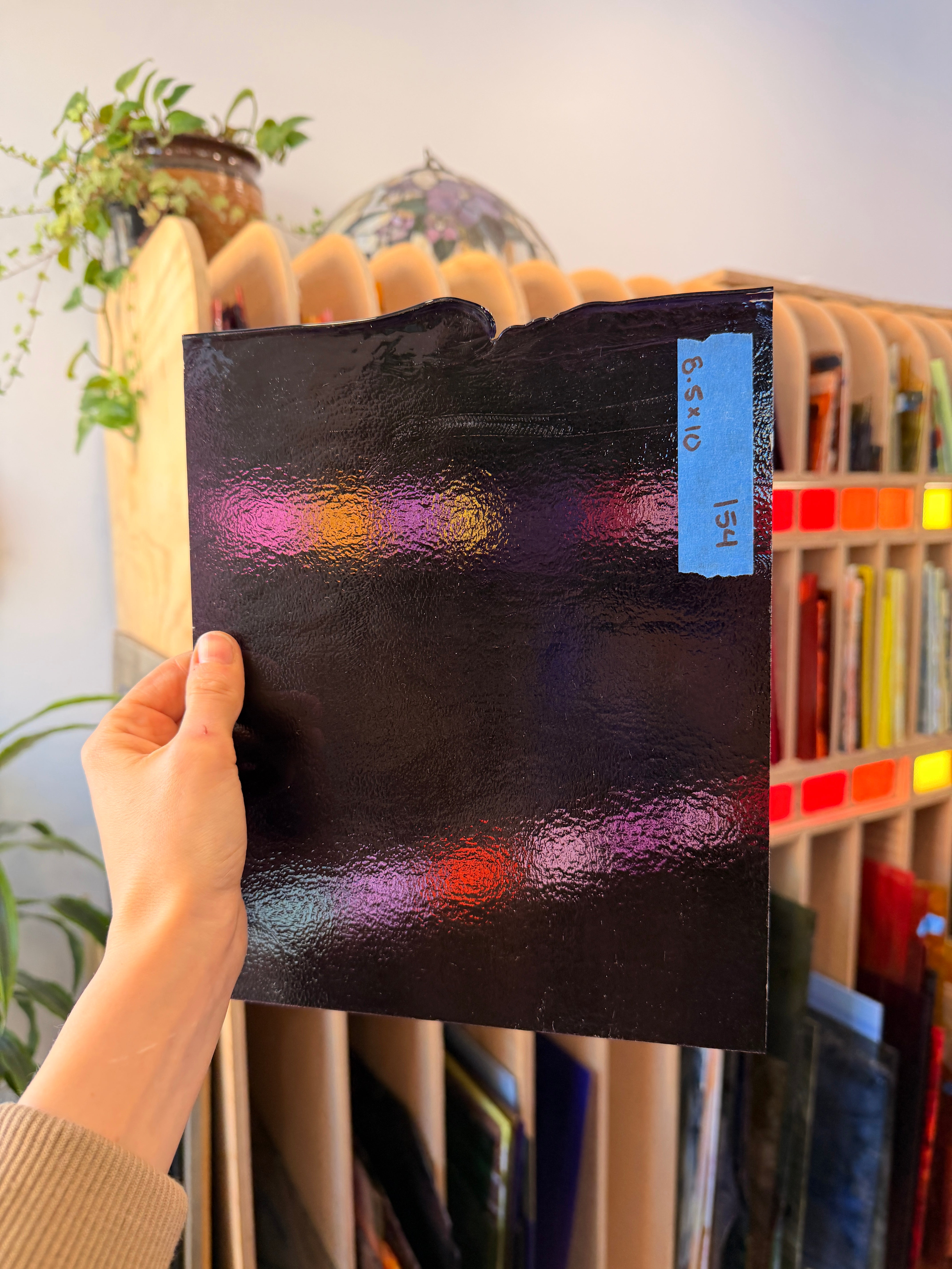 Vintage Bullseye Transparent Purple Sheet Glass Colorado Glassworks