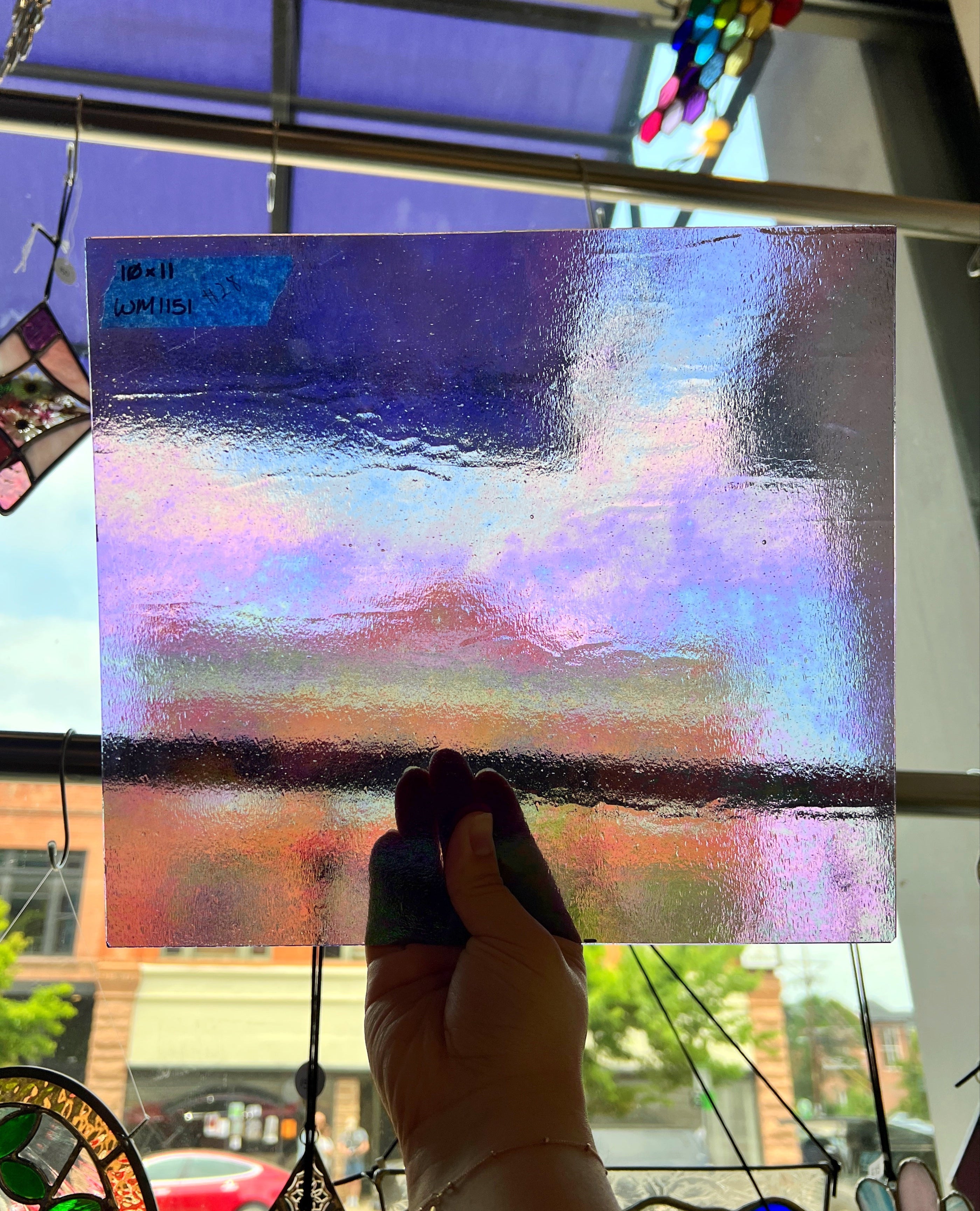Transparent Purple Iridescent Wissmach Sheet Glass Colorado Glassworks
