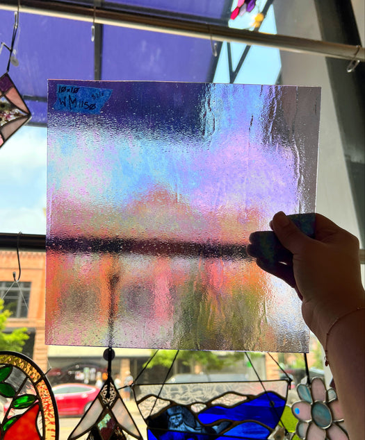 Transparent Purple Iridescent Wissmach Sheet Glass Colorado Glassworks