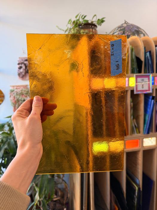 Transparent Amber Kokomo Sheet Glass Colorado Glassworks I59 (8x12in)