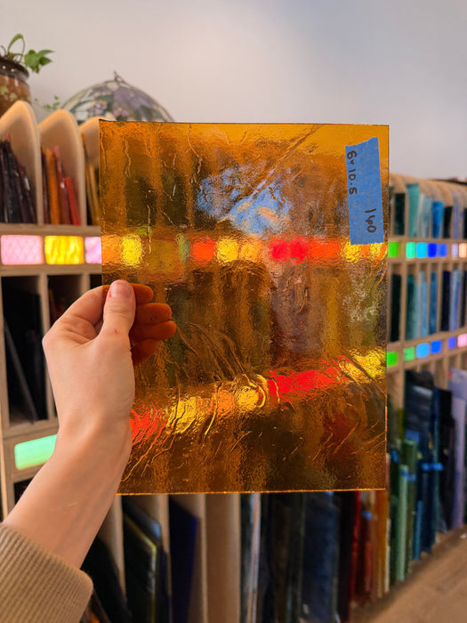 Transparent Amber Kokomo Sheet Glass Colorado Glassworks