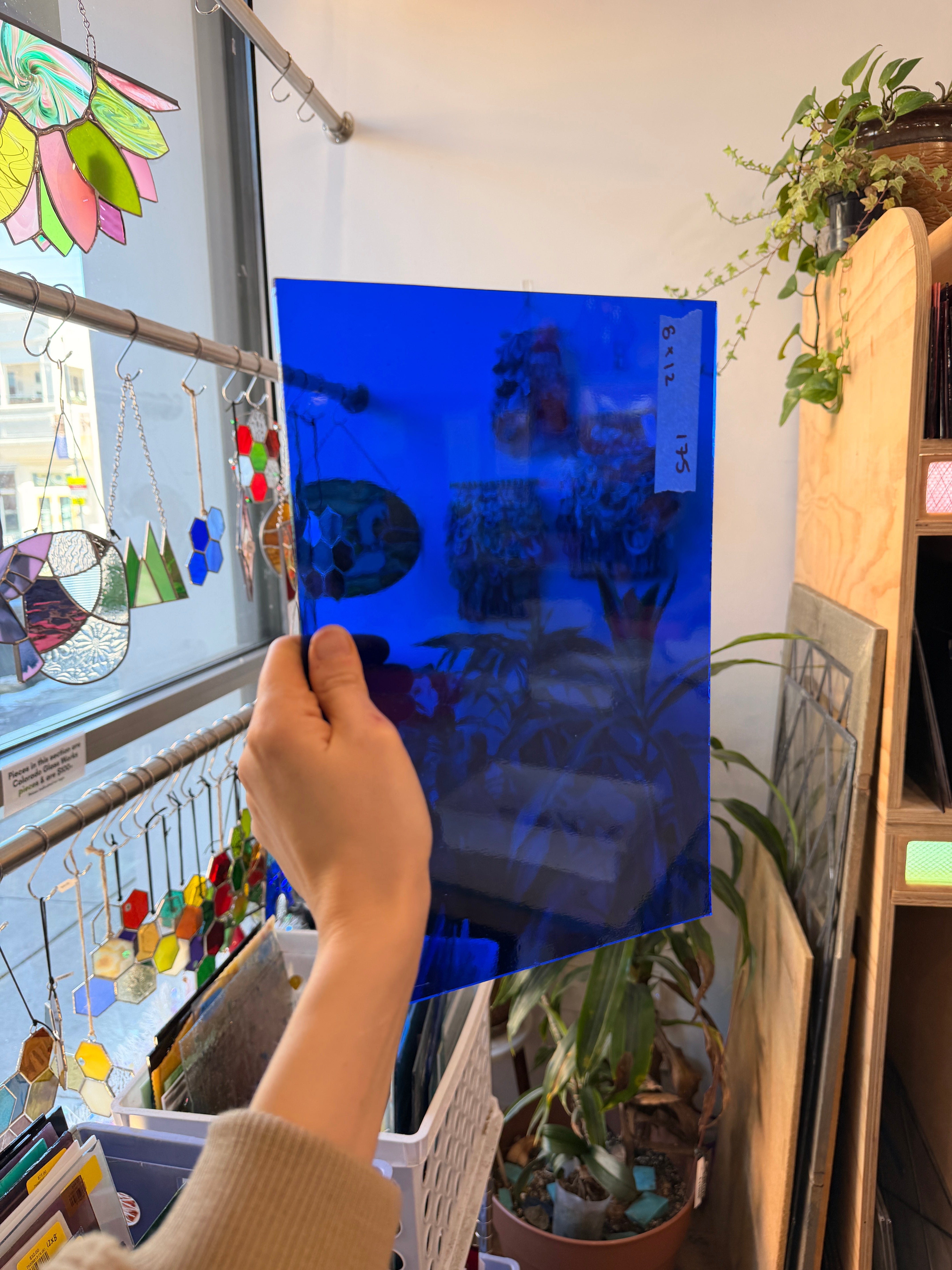 Dark Blue Transparent Oceanside Fusible 96 COE Sheet Glass Colorado Glassworks 8x12in (OS-45466157)