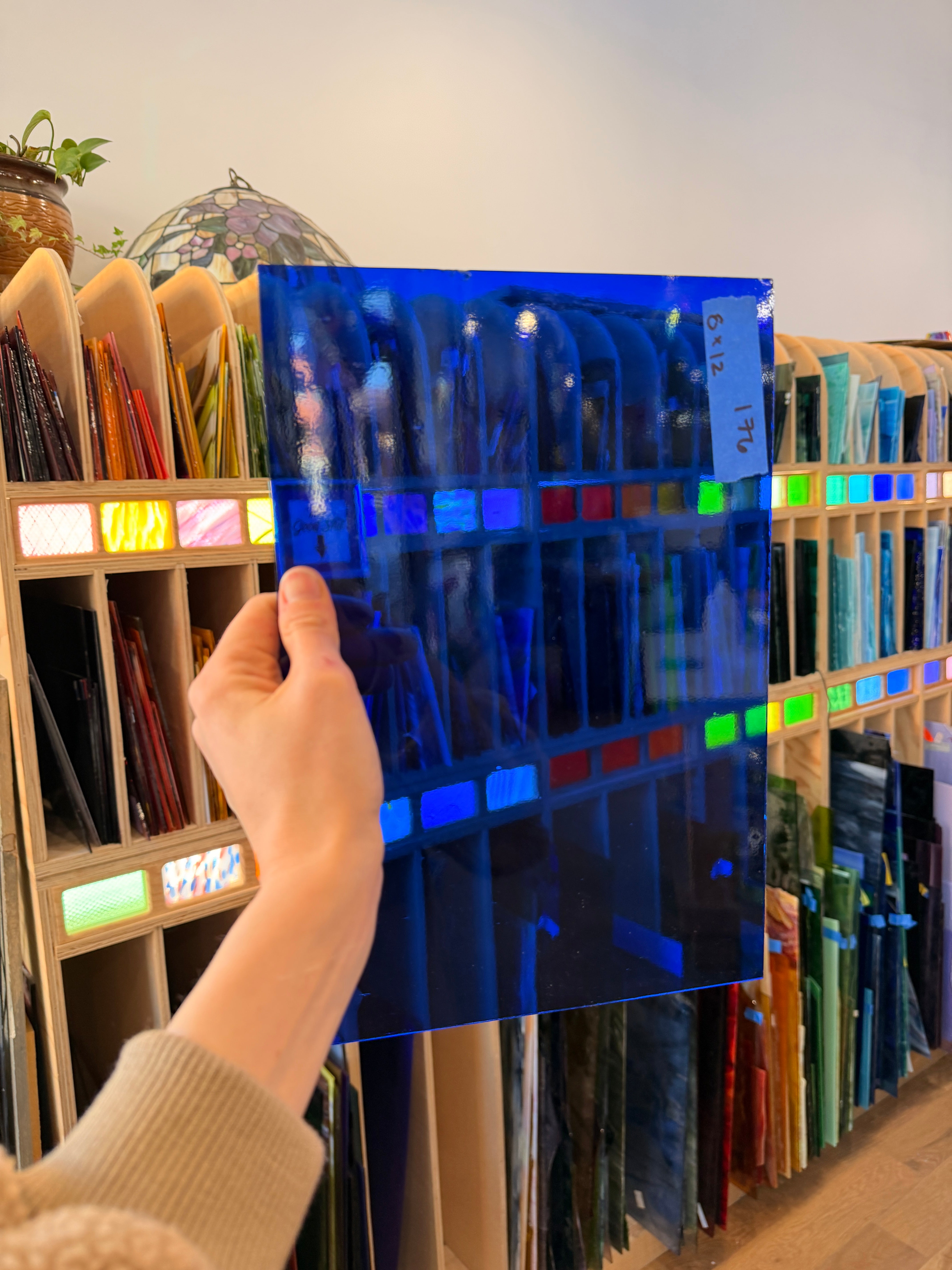 Dark Blue Transparent Oceanside Fusible 96 COE Sheet Glass Colorado Glassworks