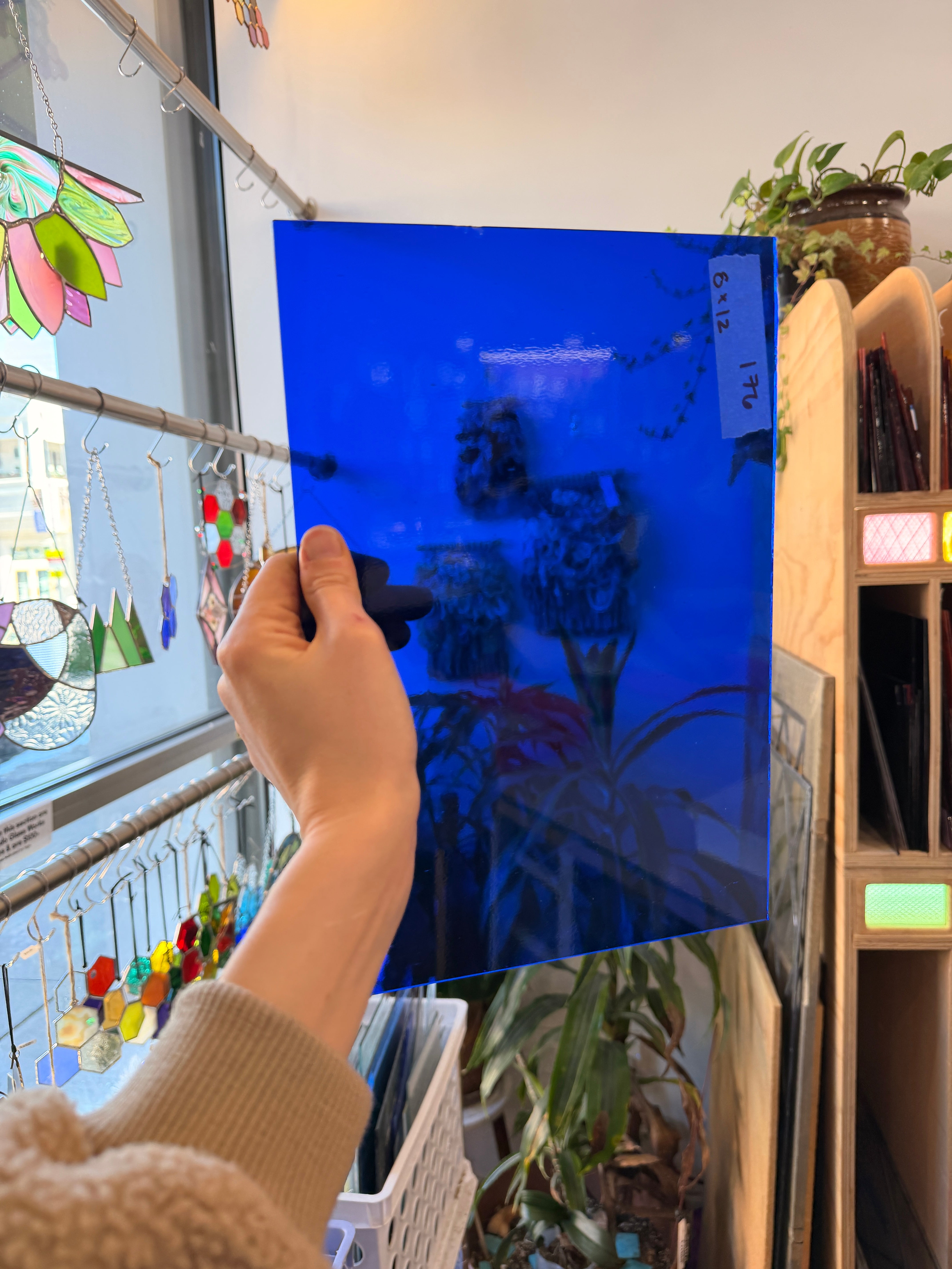 Dark Blue Transparent Oceanside Fusible 96 COE Sheet Glass Colorado Glassworks 8x12in (OS-45498925)