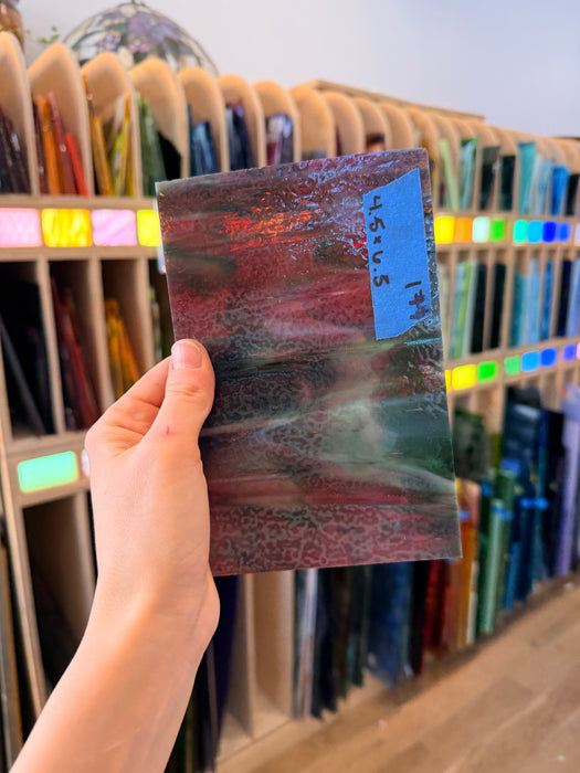 Pink Green Mixed Bullseye Fusible 90 COE Sheet Glass Colorado Glassworks