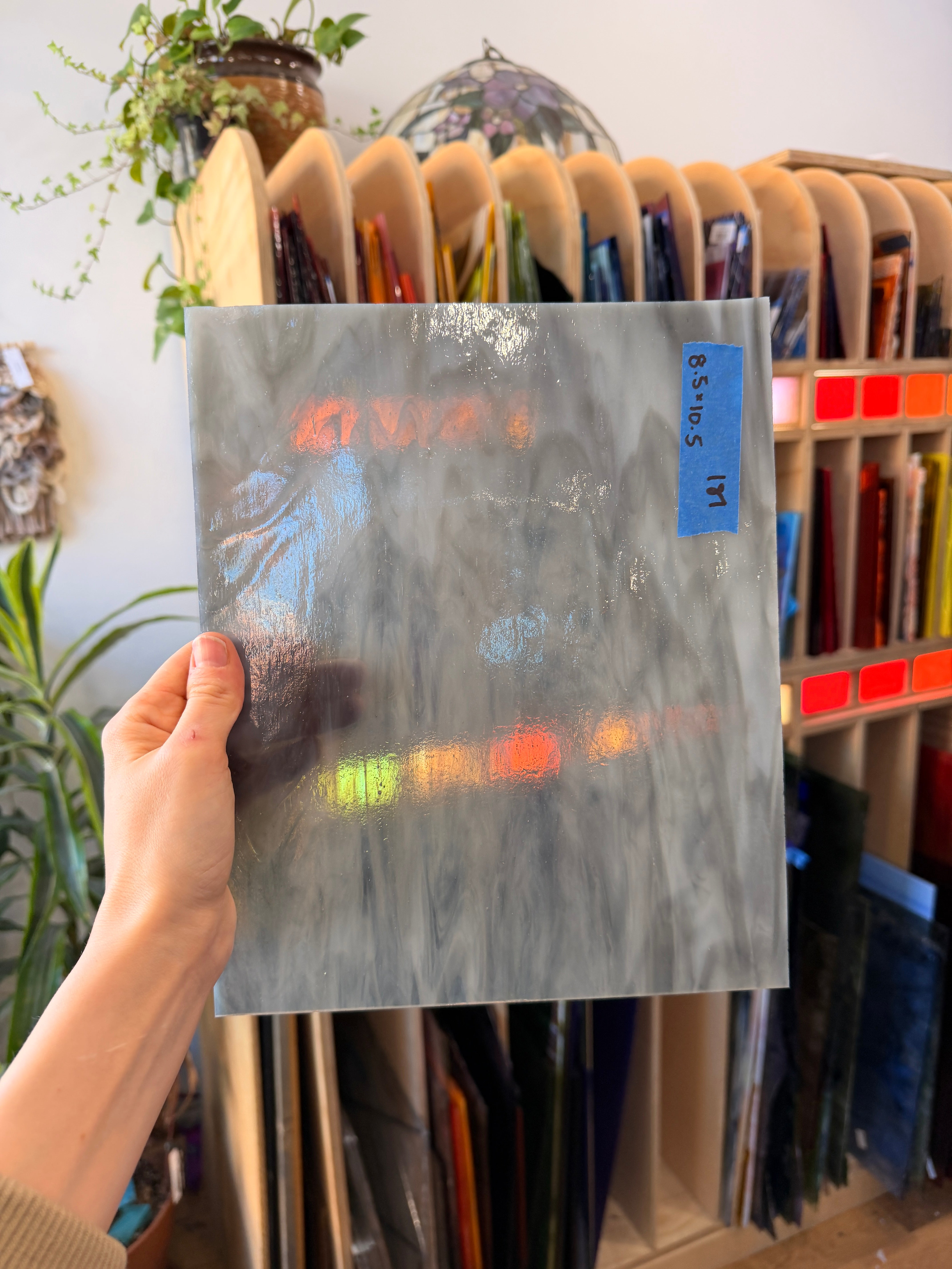 Gray Wispy Kokomo Sheet Glass Colorado Glassworks