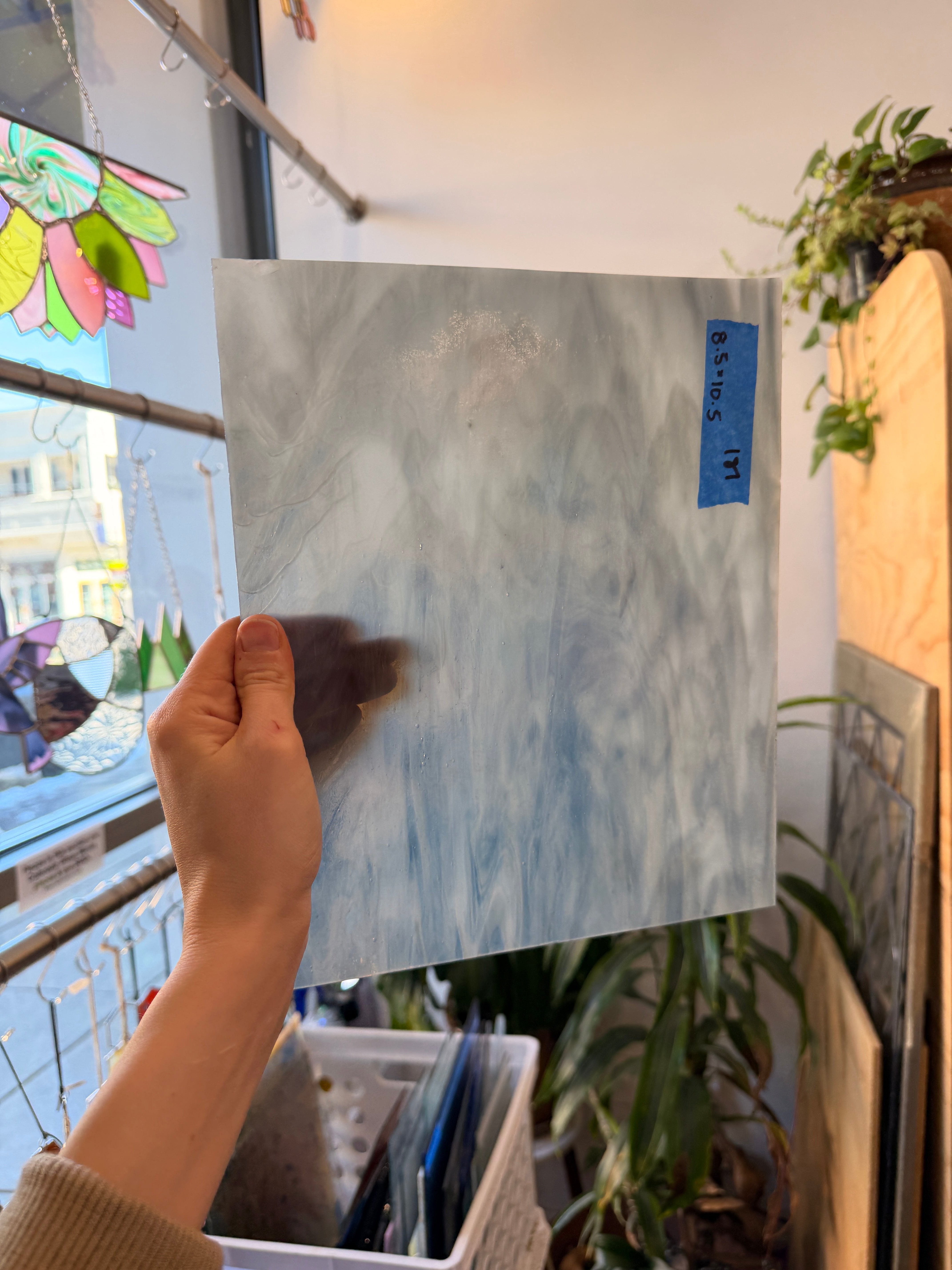 Gray Wispy Kokomo Sheet Glass Colorado Glassworks