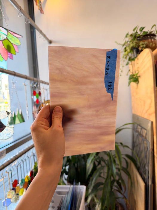 Purple Amber Mixed Kokomo Sheet Glass Colorado Glassworks 5.5x8.5in (KO-20759085)