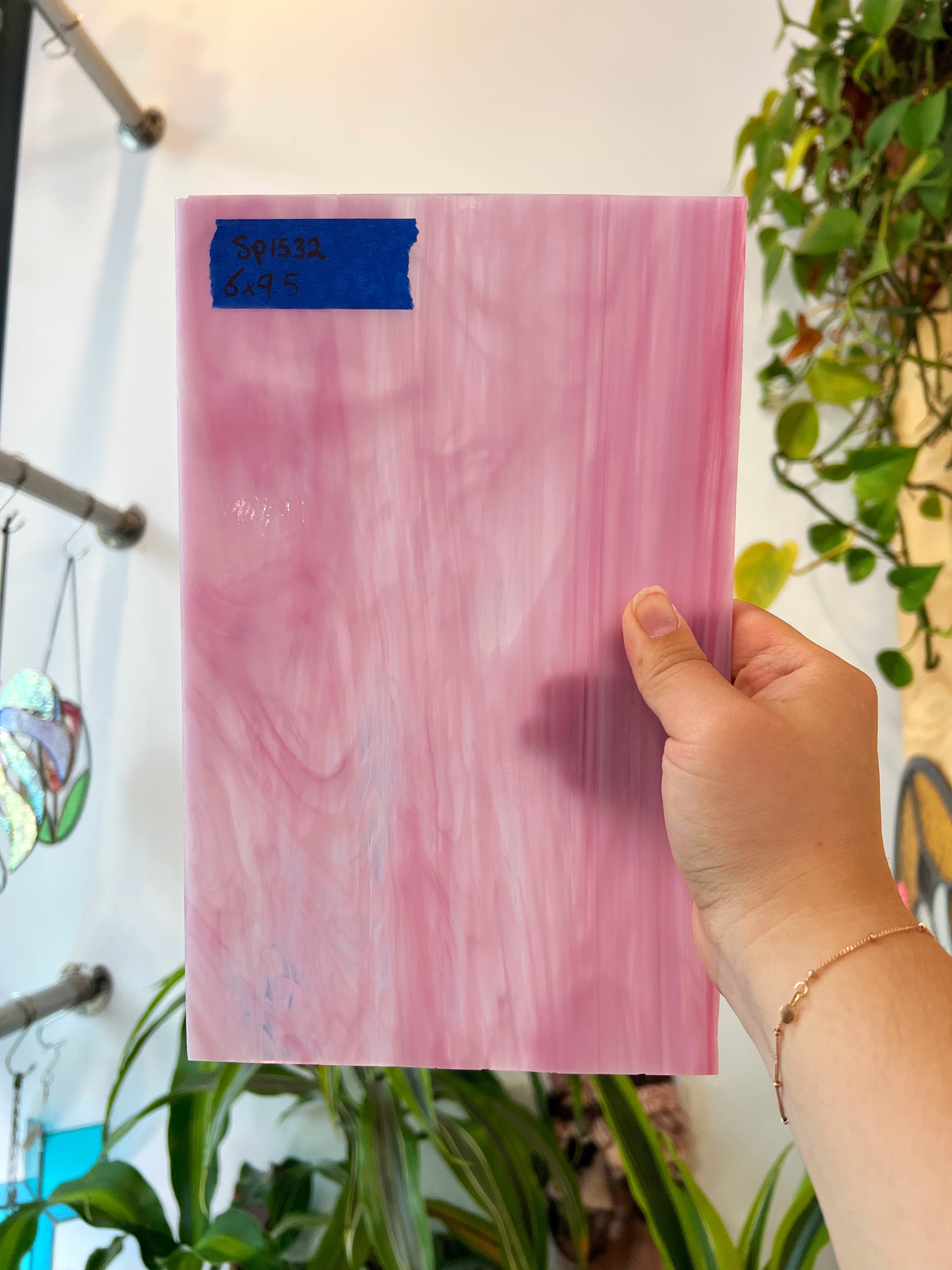 Pink Wispy Spectrum Sheet Glass Colorado Glassworks SP1532 (6x9.5in)