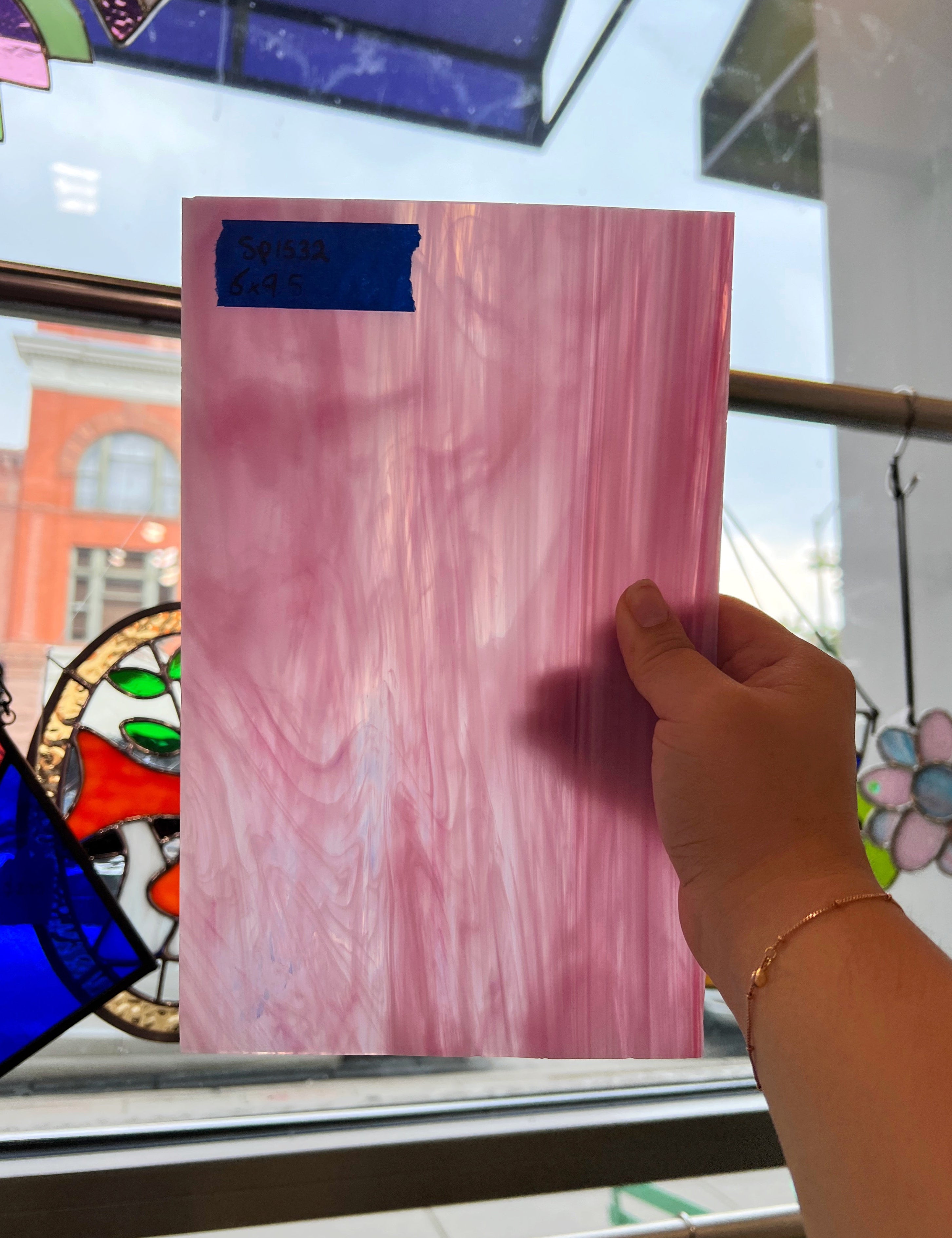 Pink Wispy Spectrum Sheet Glass Colorado Glassworks