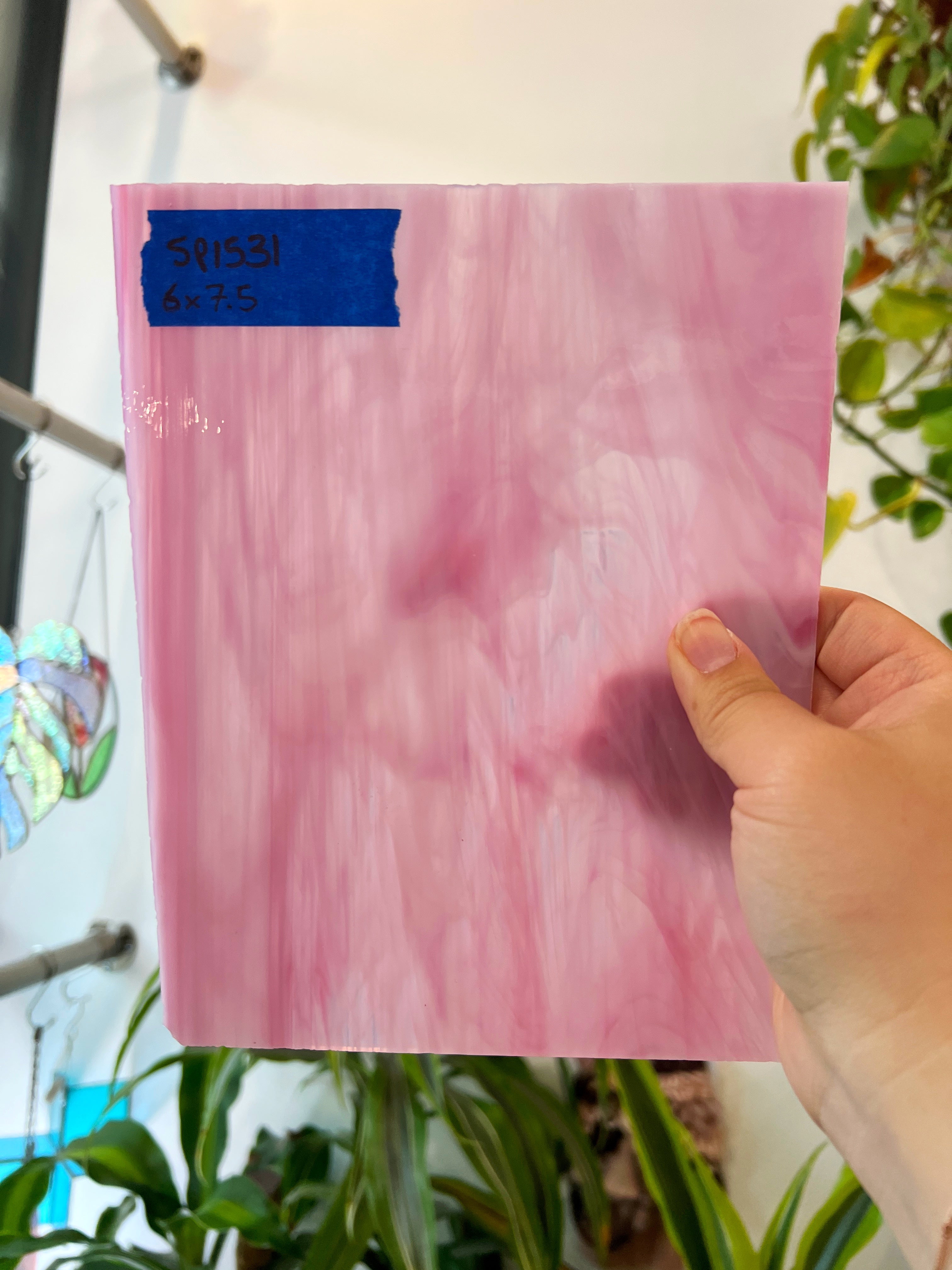 Pink Wispy Spectrum Sheet Glass Colorado Glassworks SP1531 (6x7.5in)