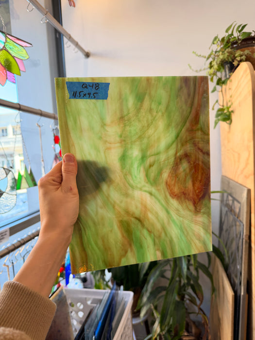 Green Red Mixed Kokomo Sheet Glass Colorado Glassworks