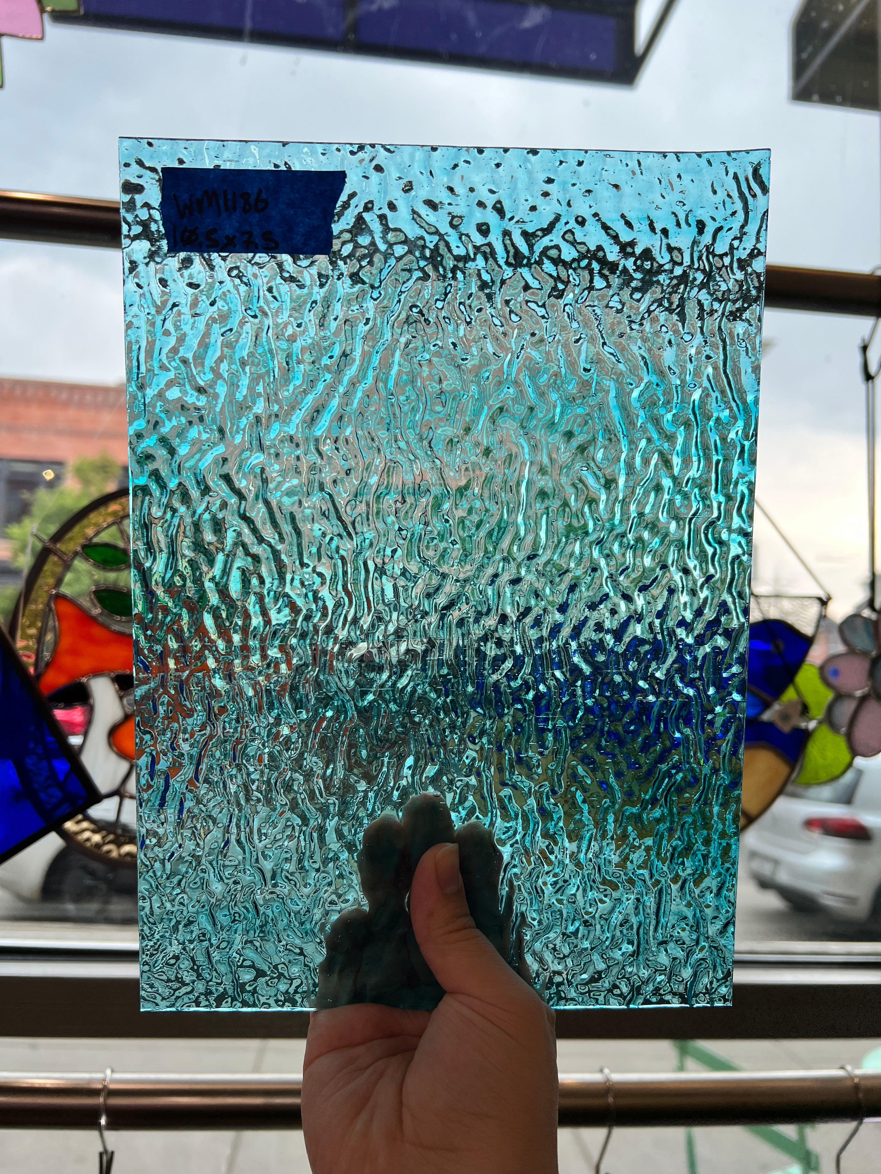 Mixed Blue Ripple Wissmach Sheet Glass Colorado Glass Works