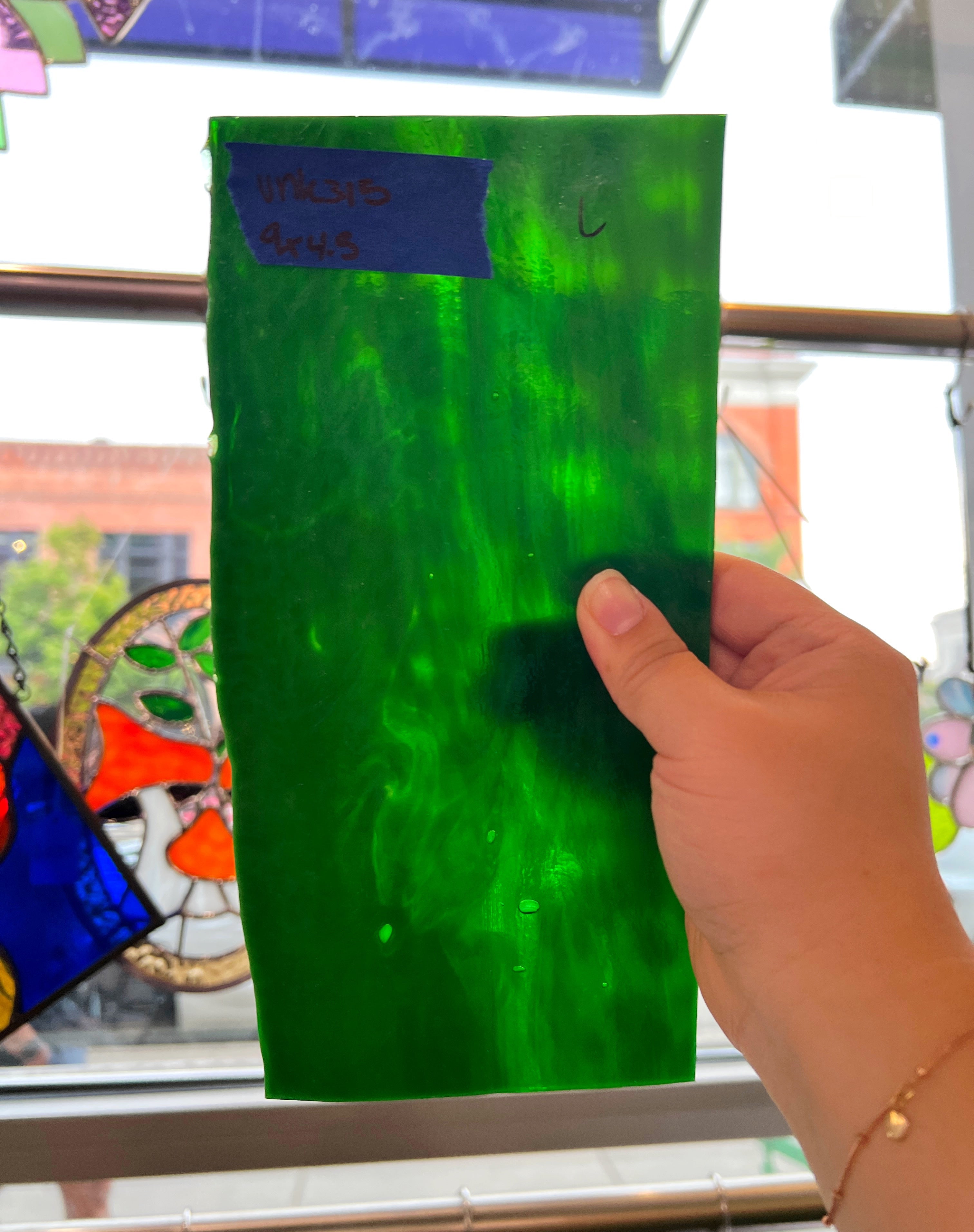 Green Semi-Opaque Sheet Glass Colorado Glass Works