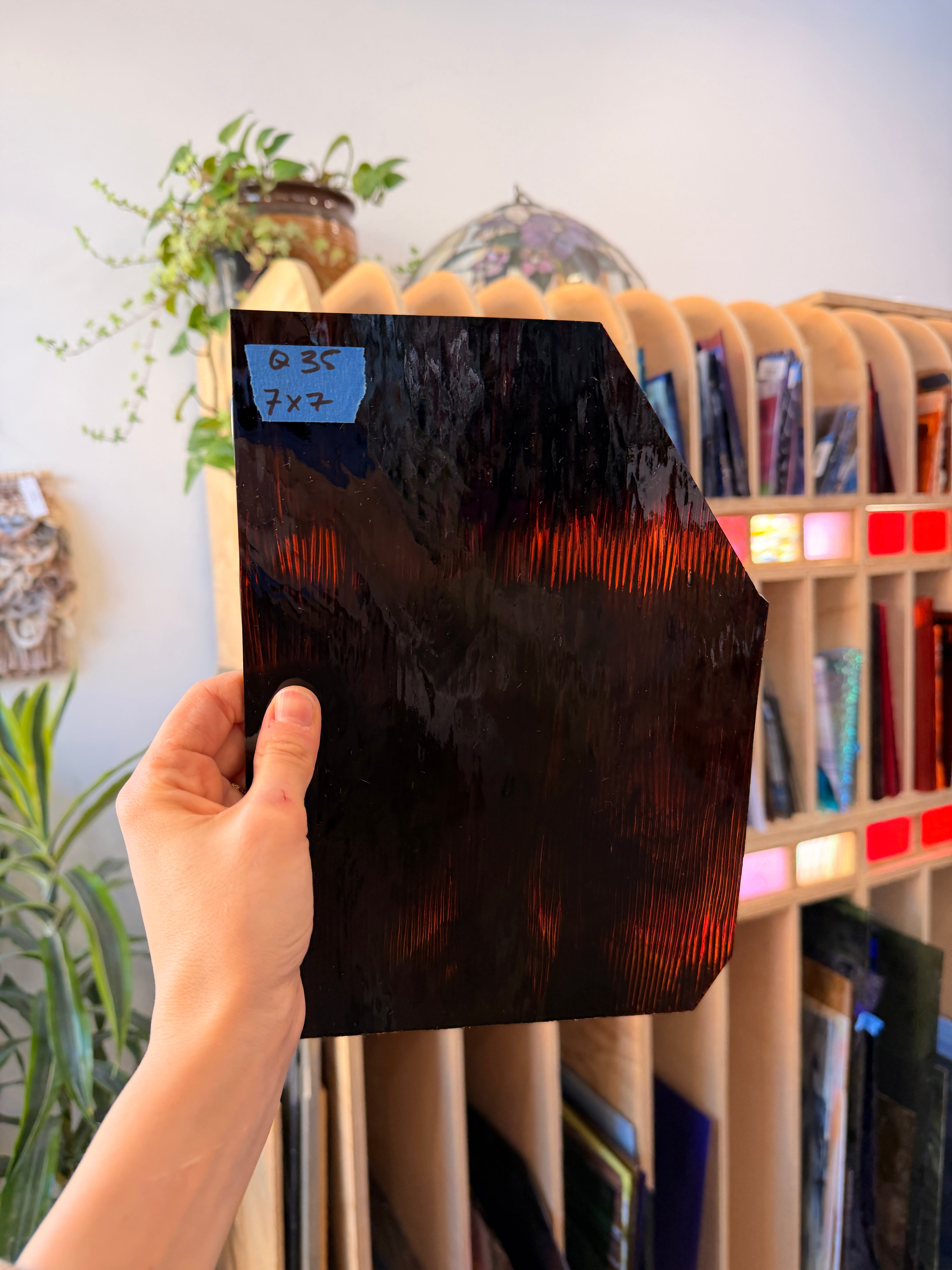 Vintage Brown Spectrum Cord Sheet Glass Colorado Glassworks