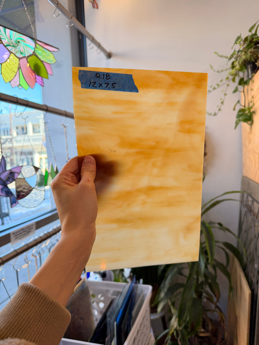 Amber White Wispy Kokomo Sheet Glass Colorado Glassworks