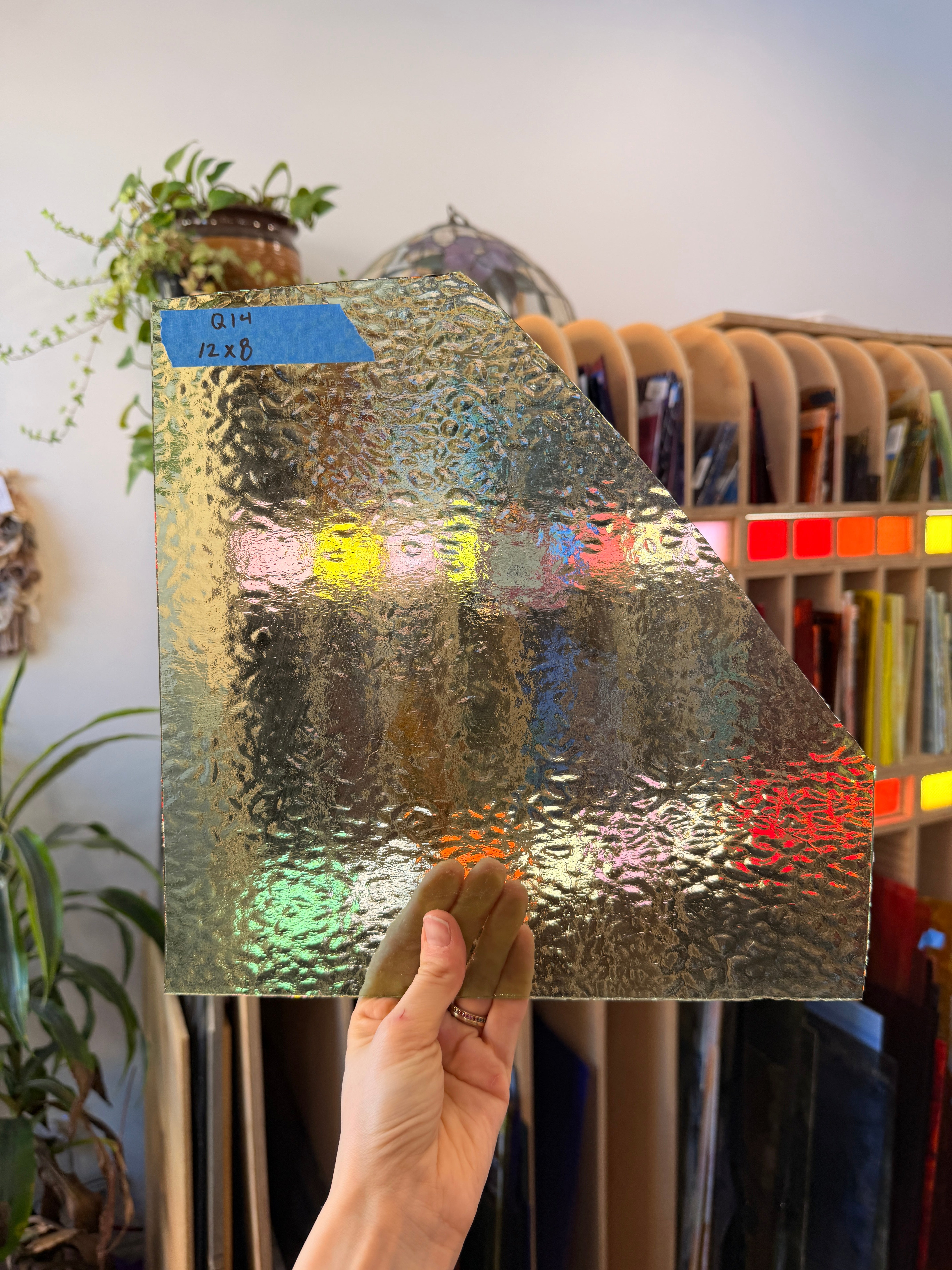 Pale Mint Green English Muffle Wissmach Sheet Glass Colorado Glassworks