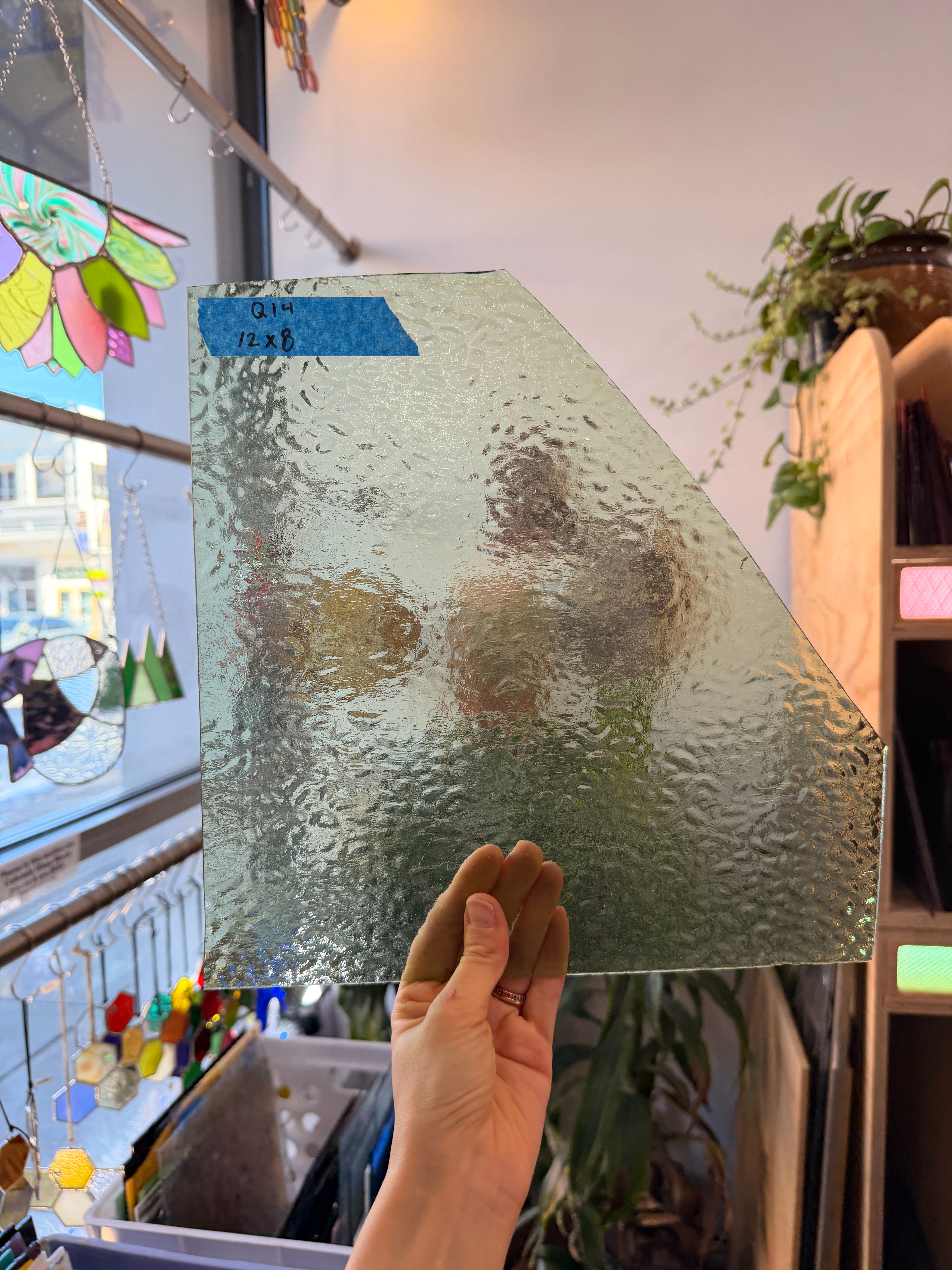 Pale Mint Green English Muffle Wissmach Sheet Glass Colorado Glassworks