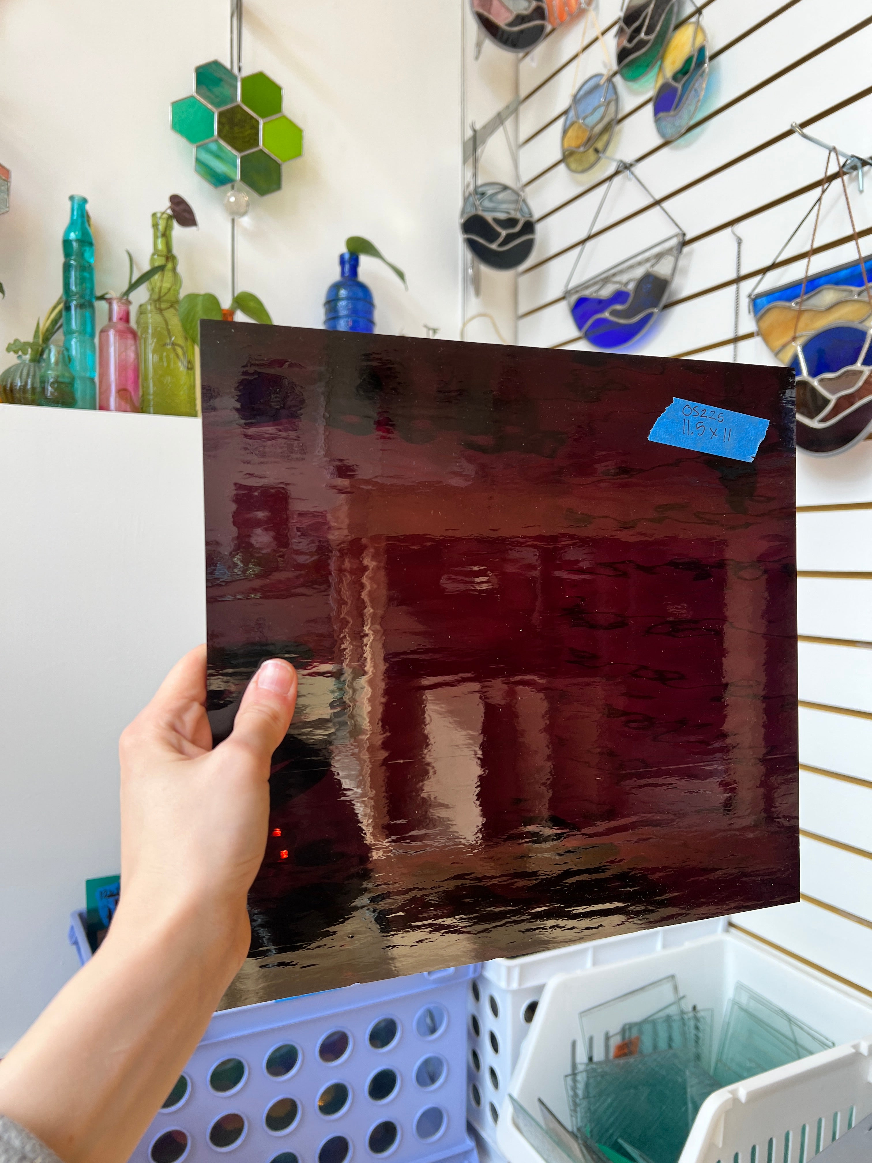 Dark Purple (Merlot) Waterglass Oceanside Fusible 96 COE (146W-F) Sheet Glass Colorado Glass Works