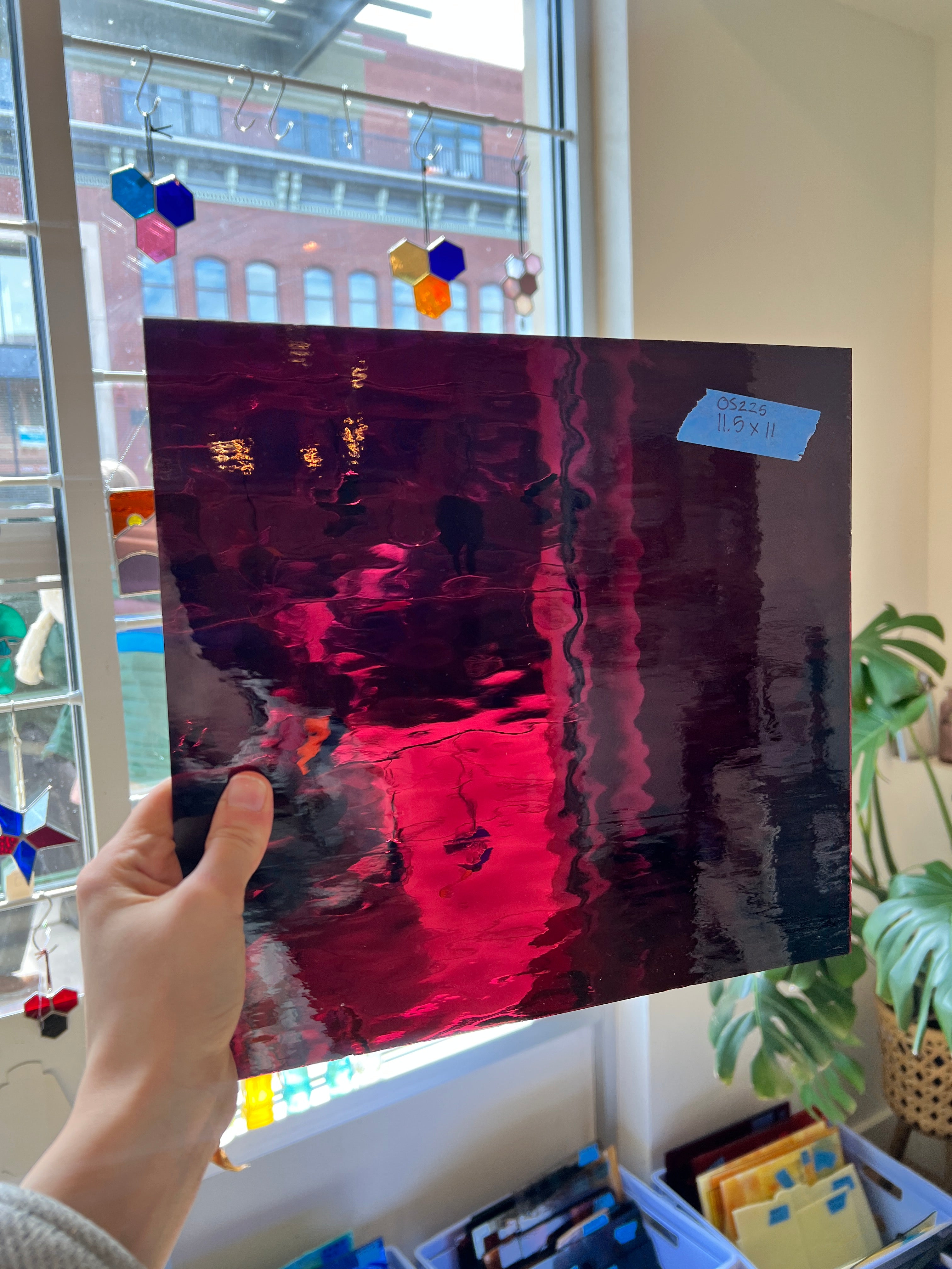 Dark Purple (Merlot) Waterglass Oceanside Fusible 96 COE (146W-F) Sheet Glass Colorado Glass Works OS-DKPURP(MERLOT)-W (11x12in)