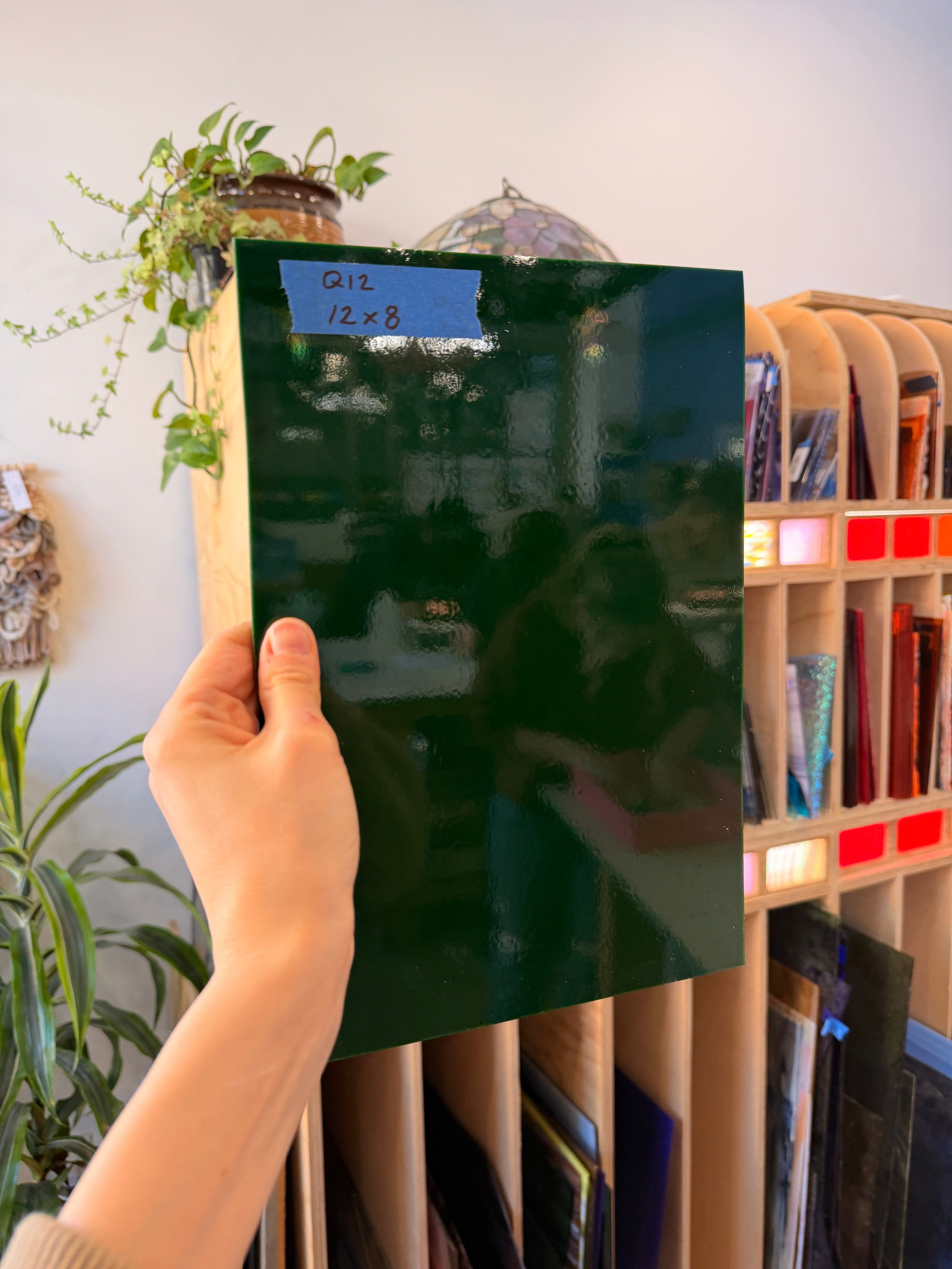 Solid Green Spectrum Opal Fusible 96 COE Sheet Glass Colorado Glassworks 12x8in (SP-54674989)