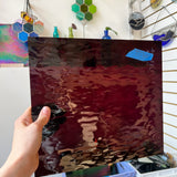 Dark Purple (Merlot) Waterglass Oceanside Fusible 96 COE (146W-F) Sheet Glass Colorado Glass Works