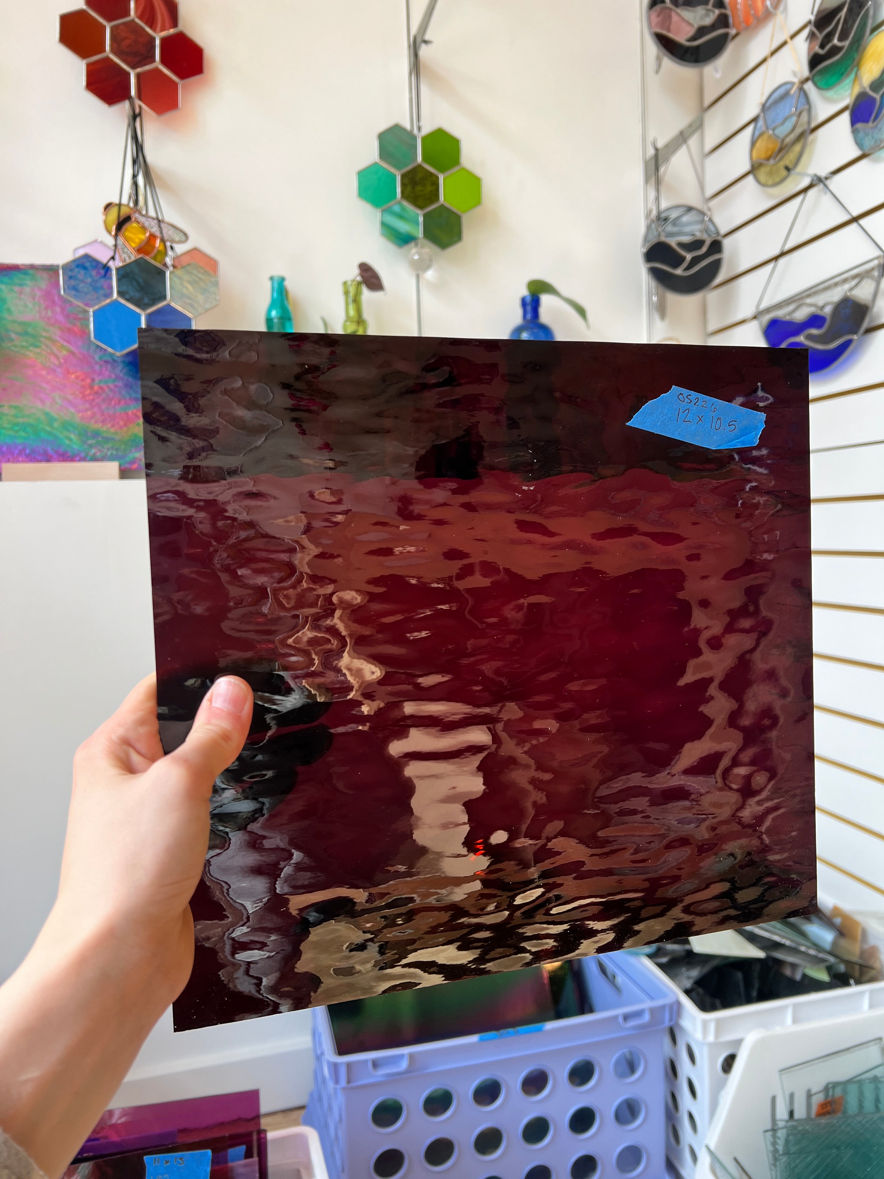 Dark Purple (Merlot) Waterglass Oceanside Fusible 96 COE (146W-F) Sheet Glass Colorado Glass Works