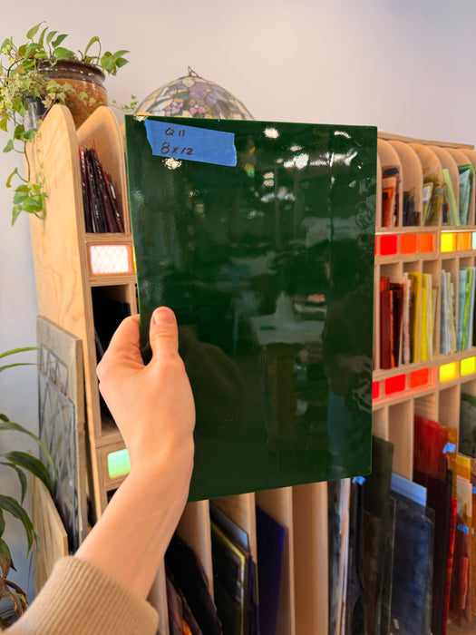 Solid Green Spectrum Opal Fusible 96 COE Sheet Glass Colorado Glassworks 12x8in (SP-54707757)