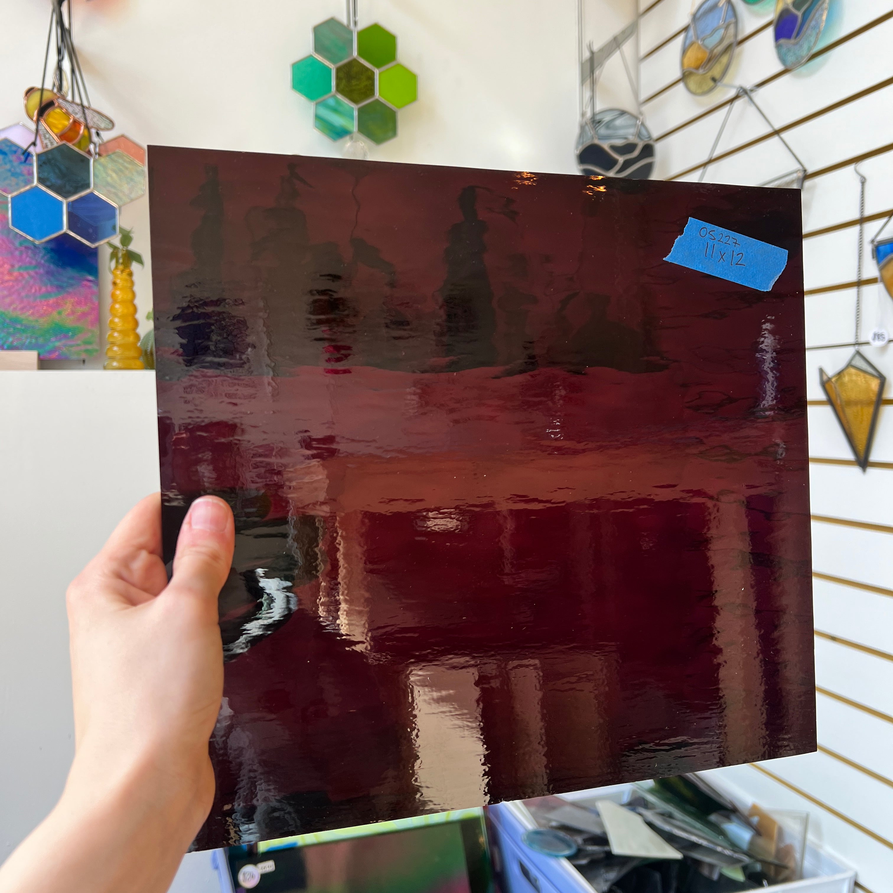 Dark Purple (Merlot) Waterglass Oceanside Fusible 96 COE (146W-F) Sheet Glass Colorado Glass Works