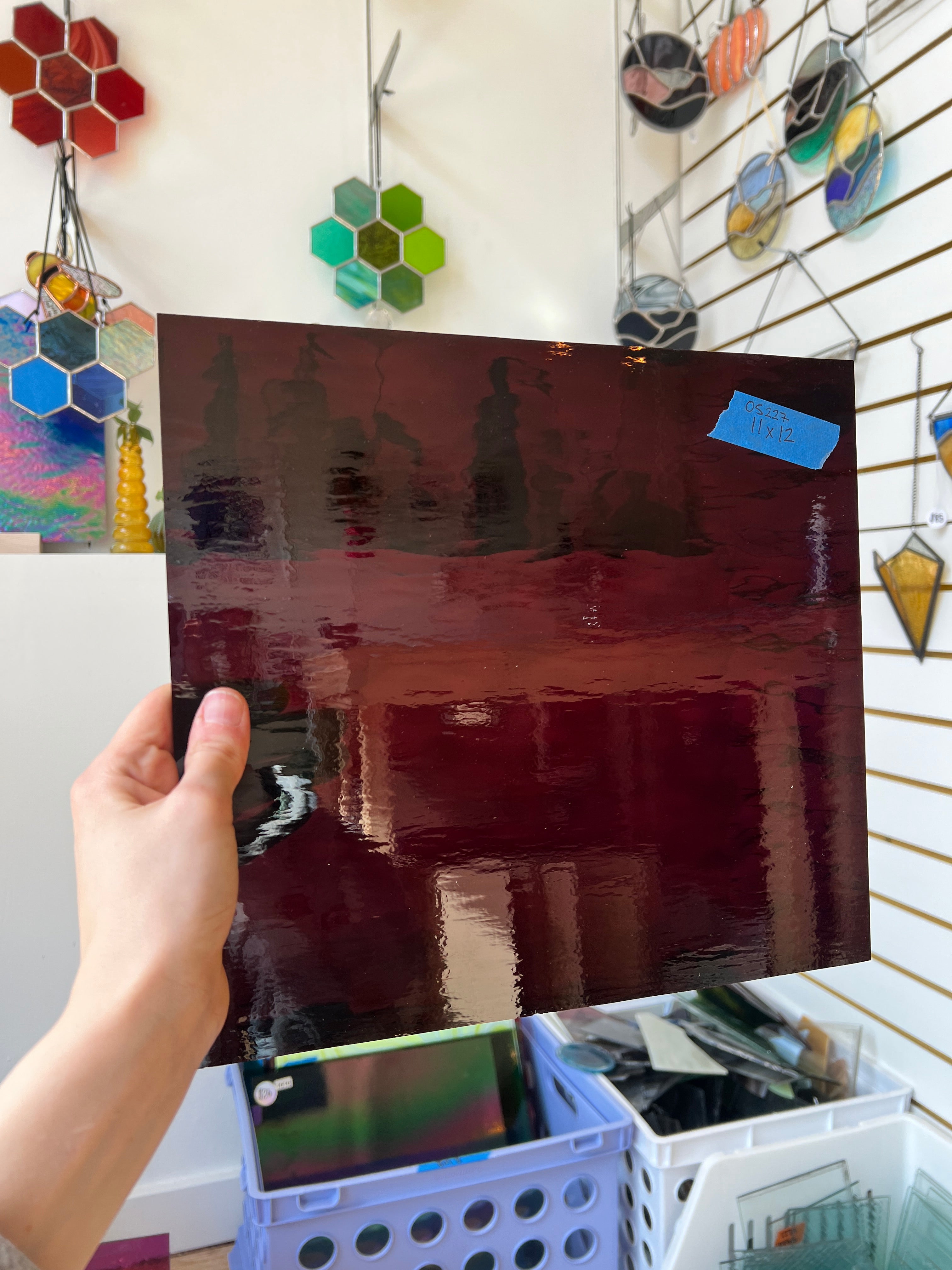 Dark Purple (Merlot) Waterglass Oceanside Fusible 96 COE (146W-F) Sheet Glass Colorado Glass Works
