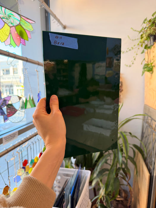 Solid Green Spectrum Opal Fusible 96 COE Sheet Glass Colorado Glassworks