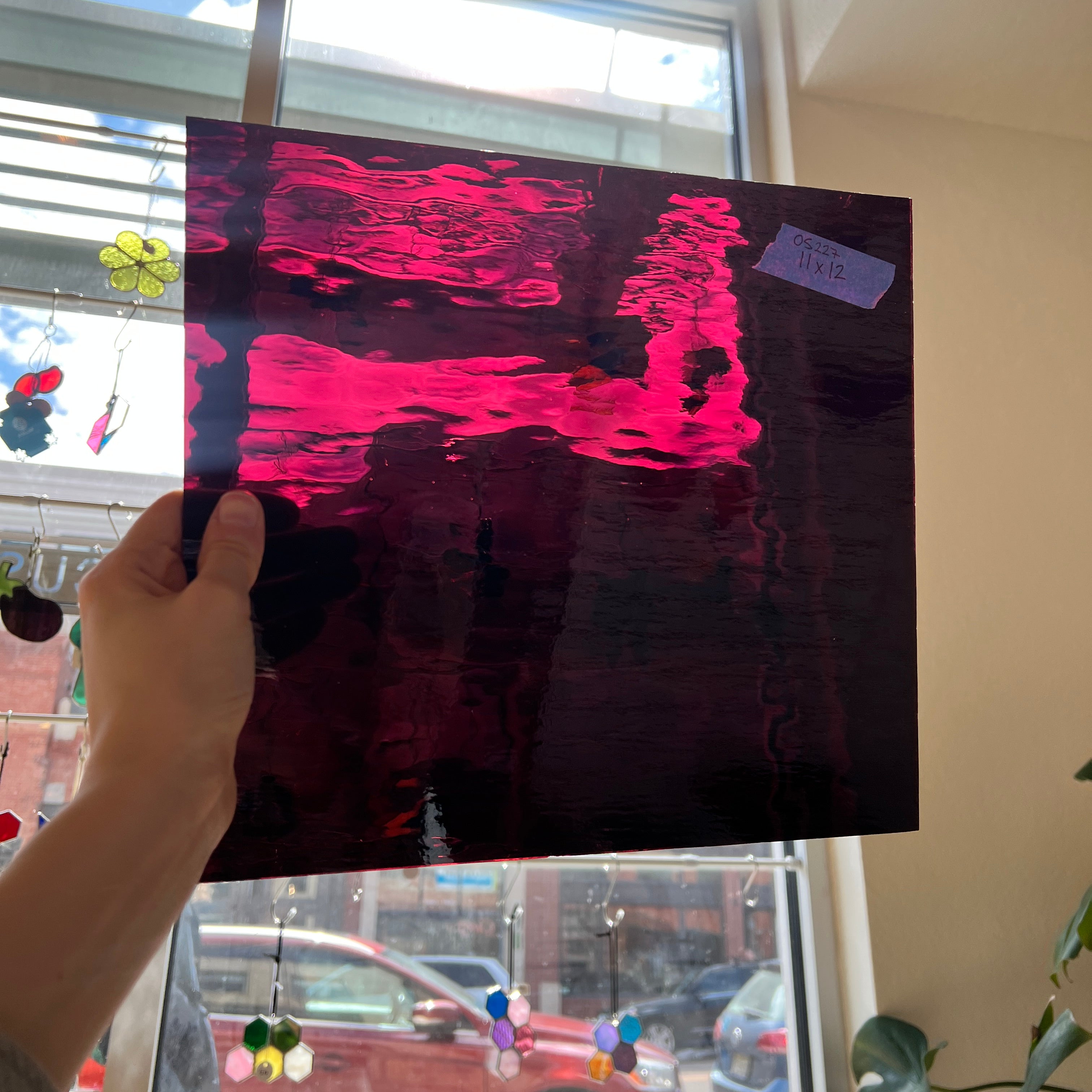 Dark Purple (Merlot) Waterglass Oceanside Fusible 96 COE (146W-F) Sheet Glass Colorado Glass Works
