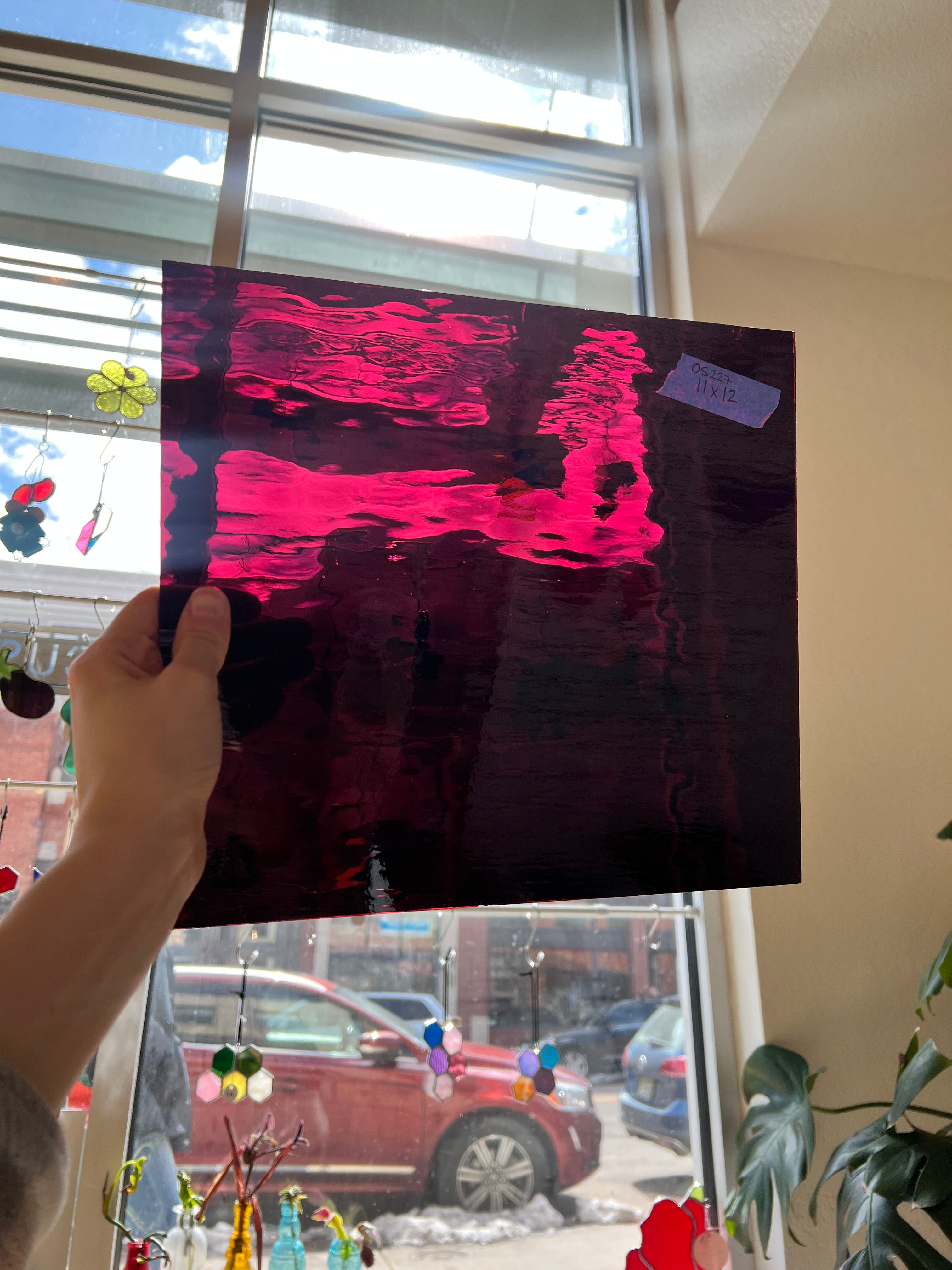 Dark Purple (Merlot) Waterglass Oceanside Fusible 96 COE (146W-F) Sheet Glass Colorado Glass Works